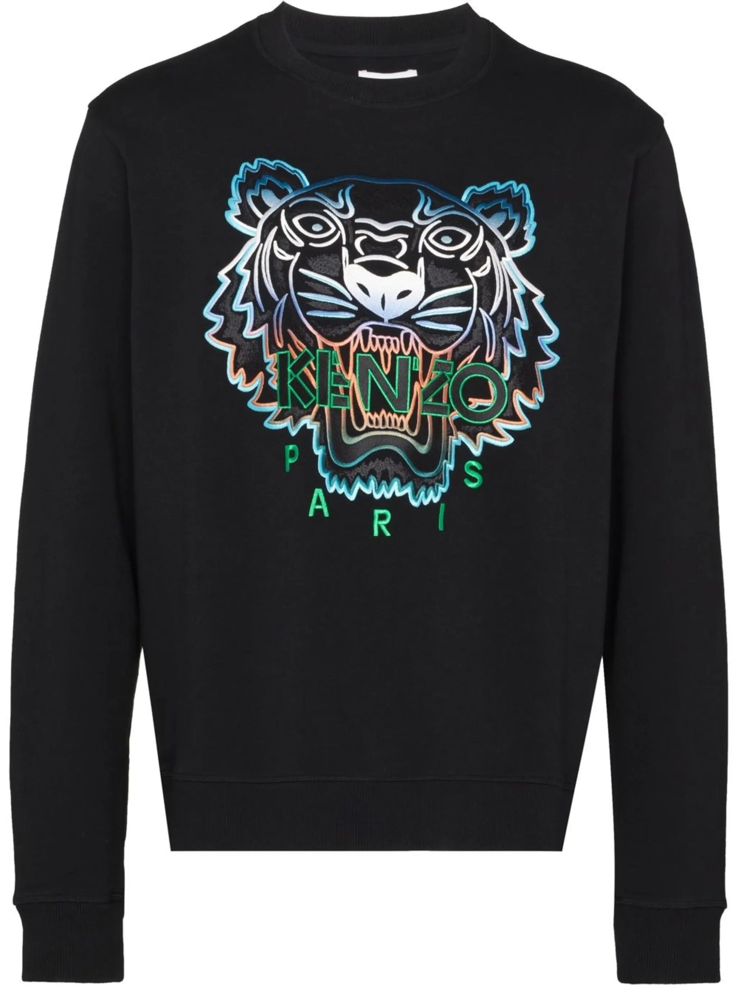 Tiger embroidered crew neck sweatshirt