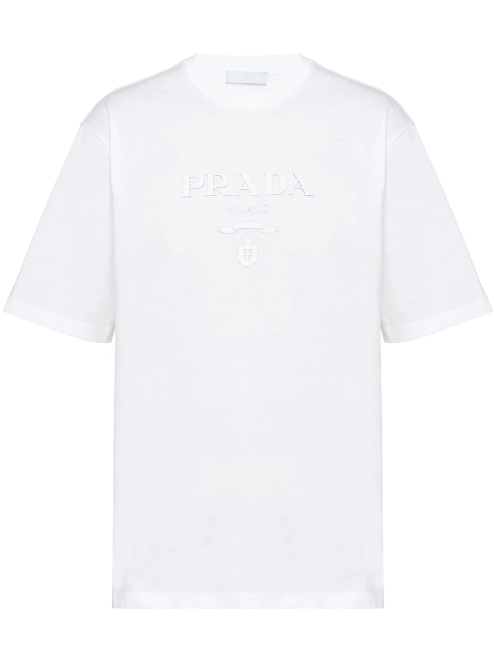 raised logo round-neck T-shirt
