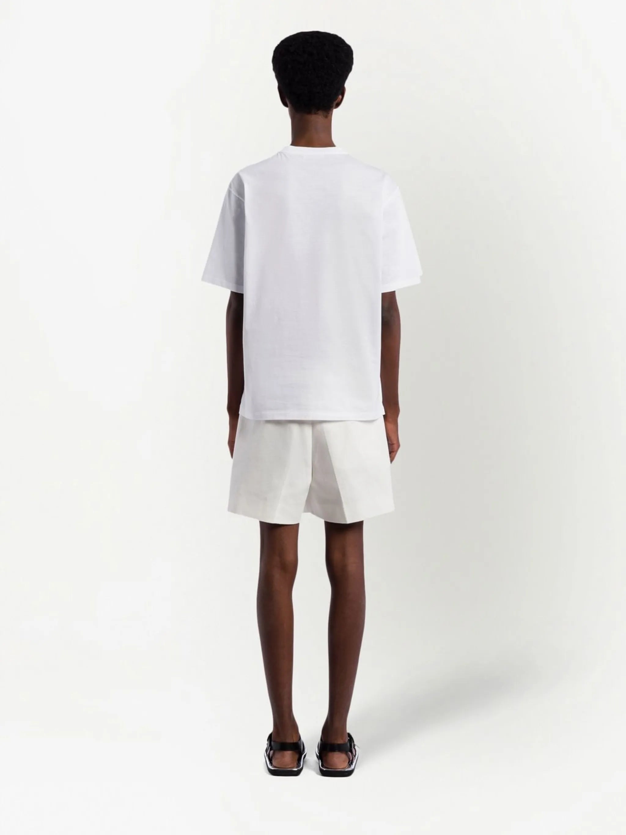 raised logo round-neck T-shirt