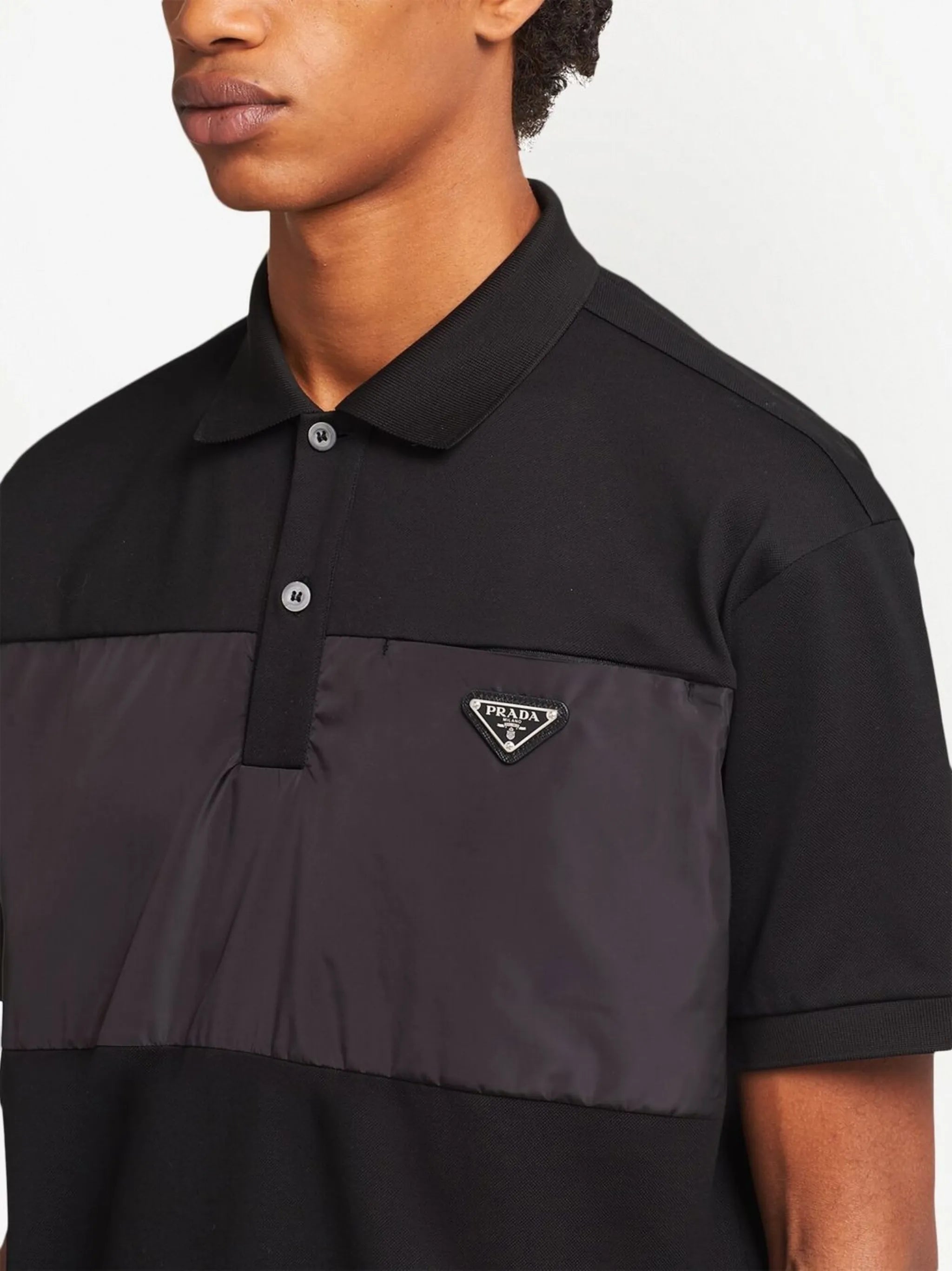 triangle-logo piqué polo shirt