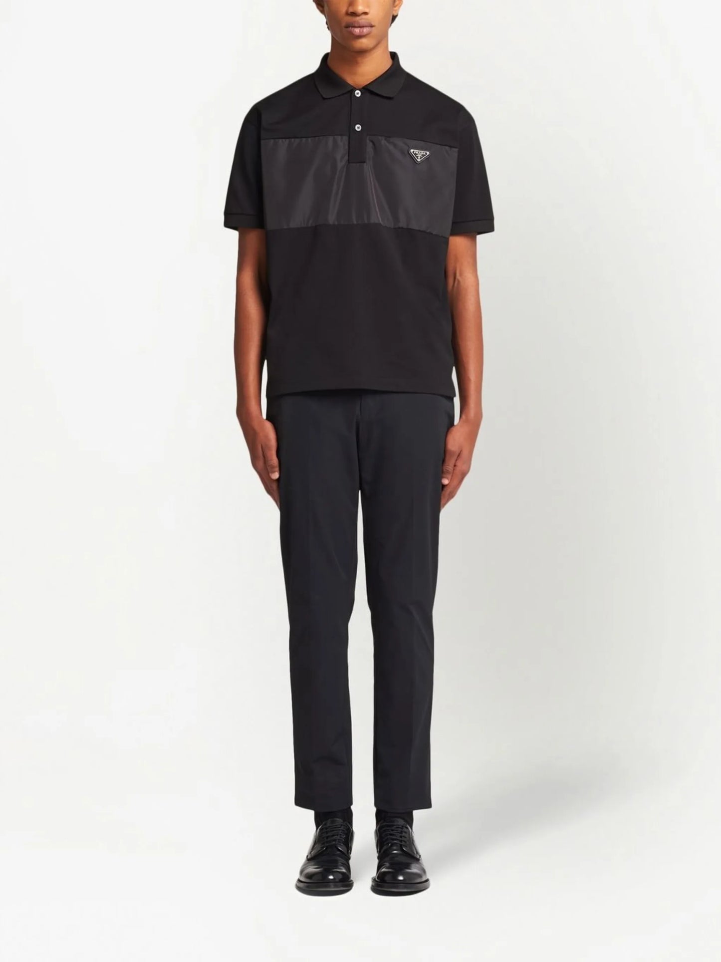 triangle-logo piqué polo shirt
