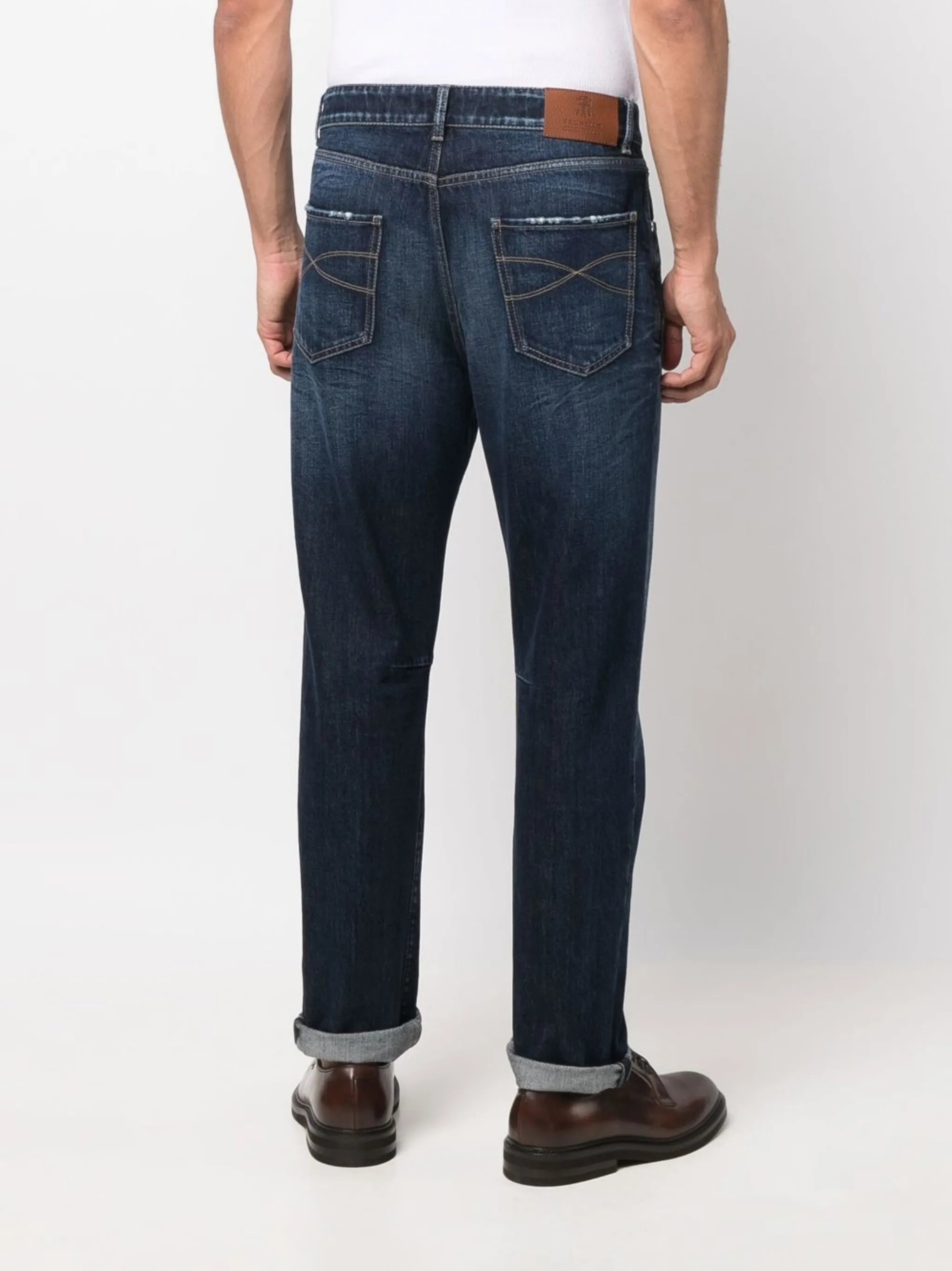 low-rise straight-leg jeans
