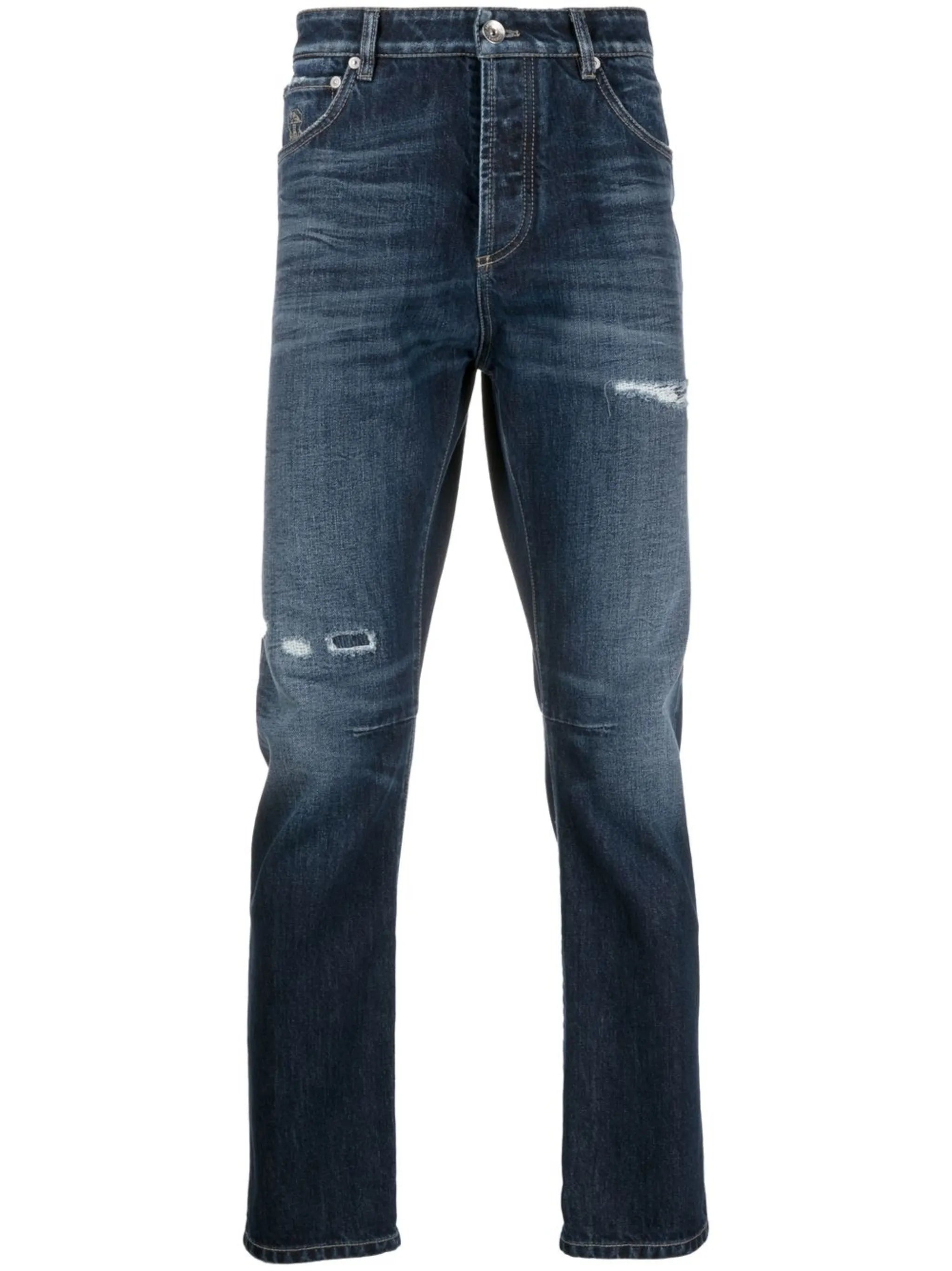 low-rise straight-leg jeans