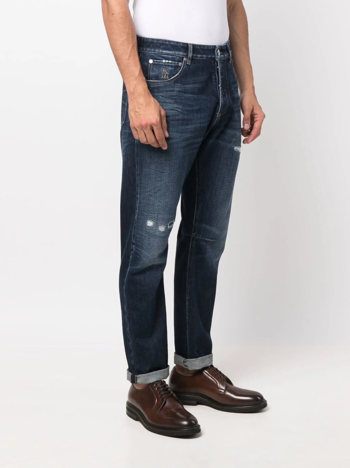 low-rise straight-leg jeans
