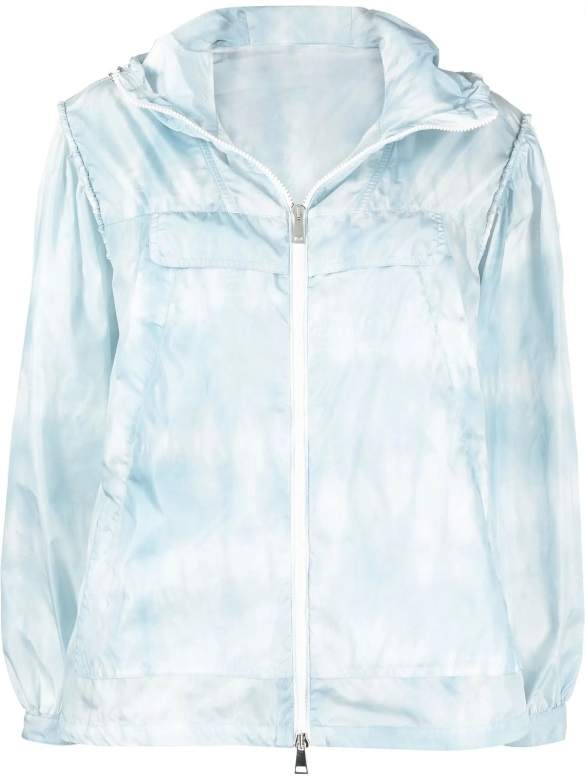 zip-fastening hooded jacket