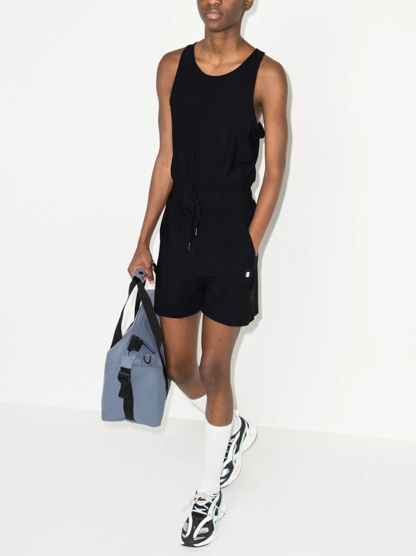 Explorer logo-print playsuit
