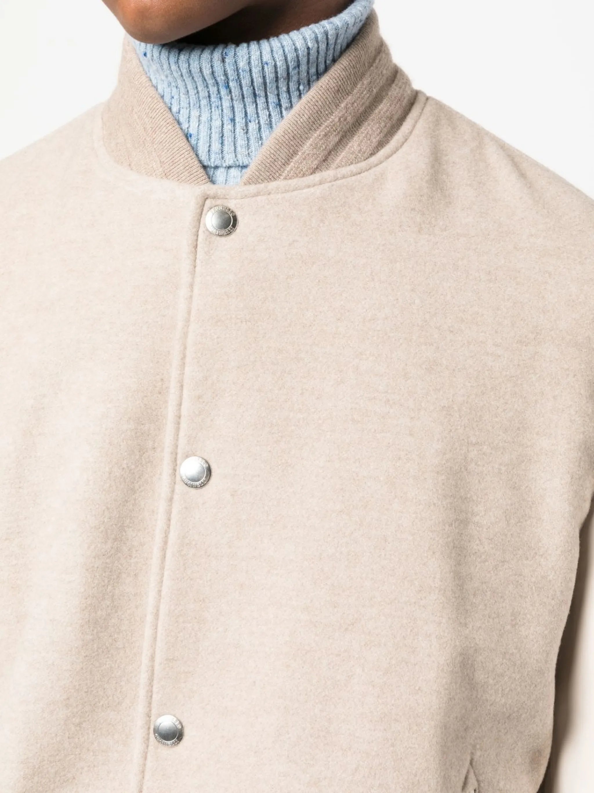 colour-block cashmere bomber jacket