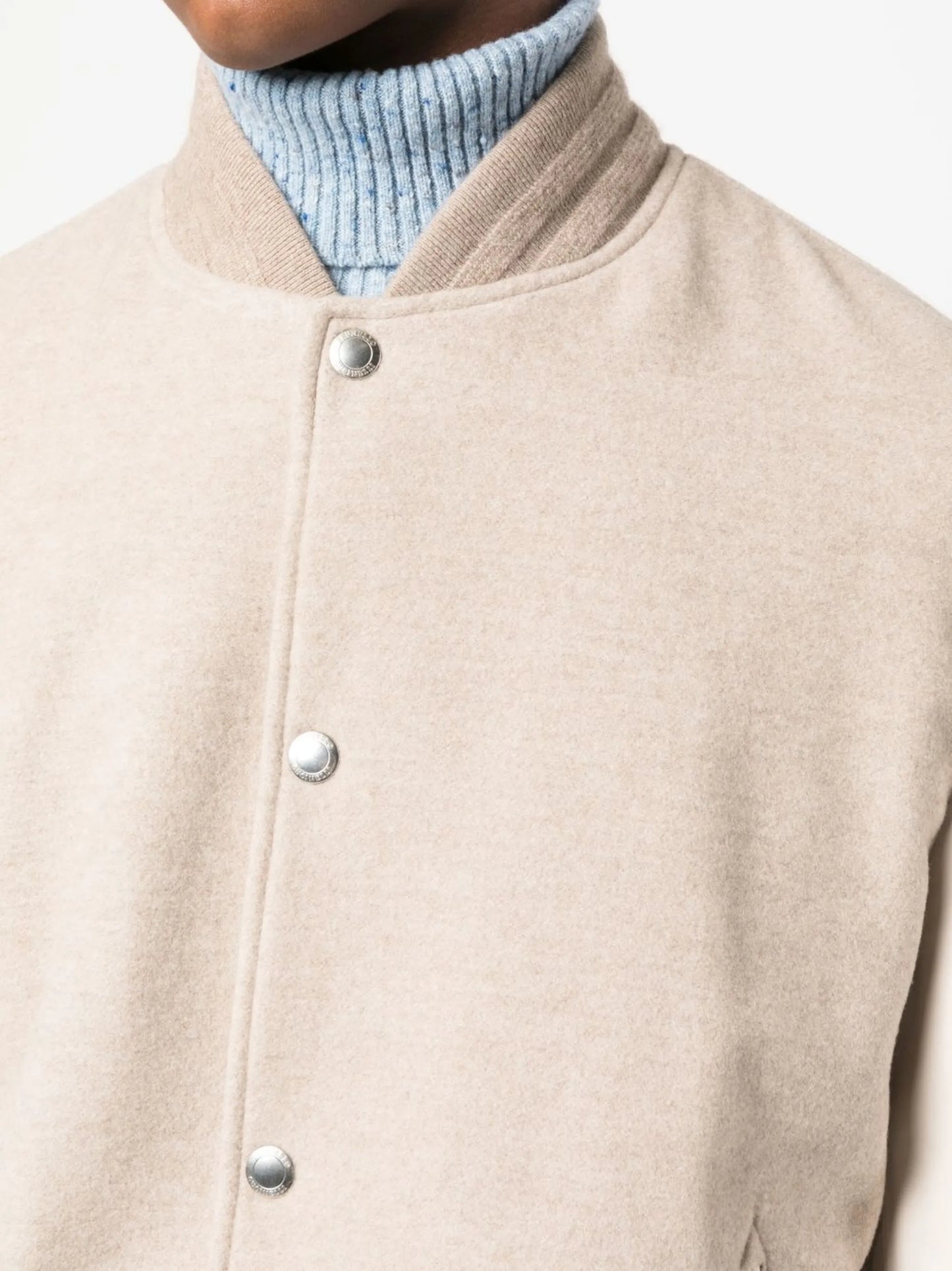 colour-block cashmere bomber jacket