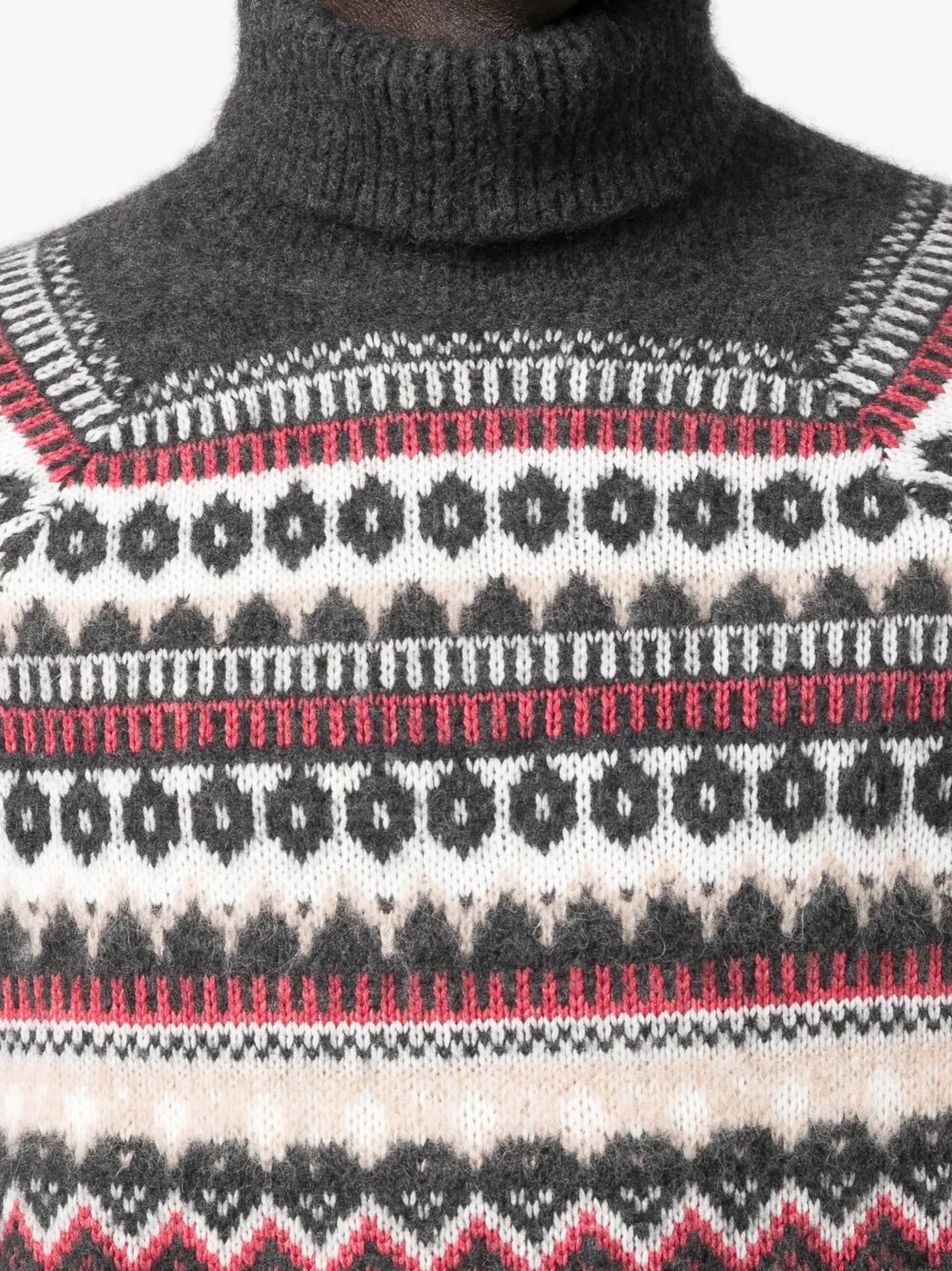 intarsia-knit roll-neck jumper
