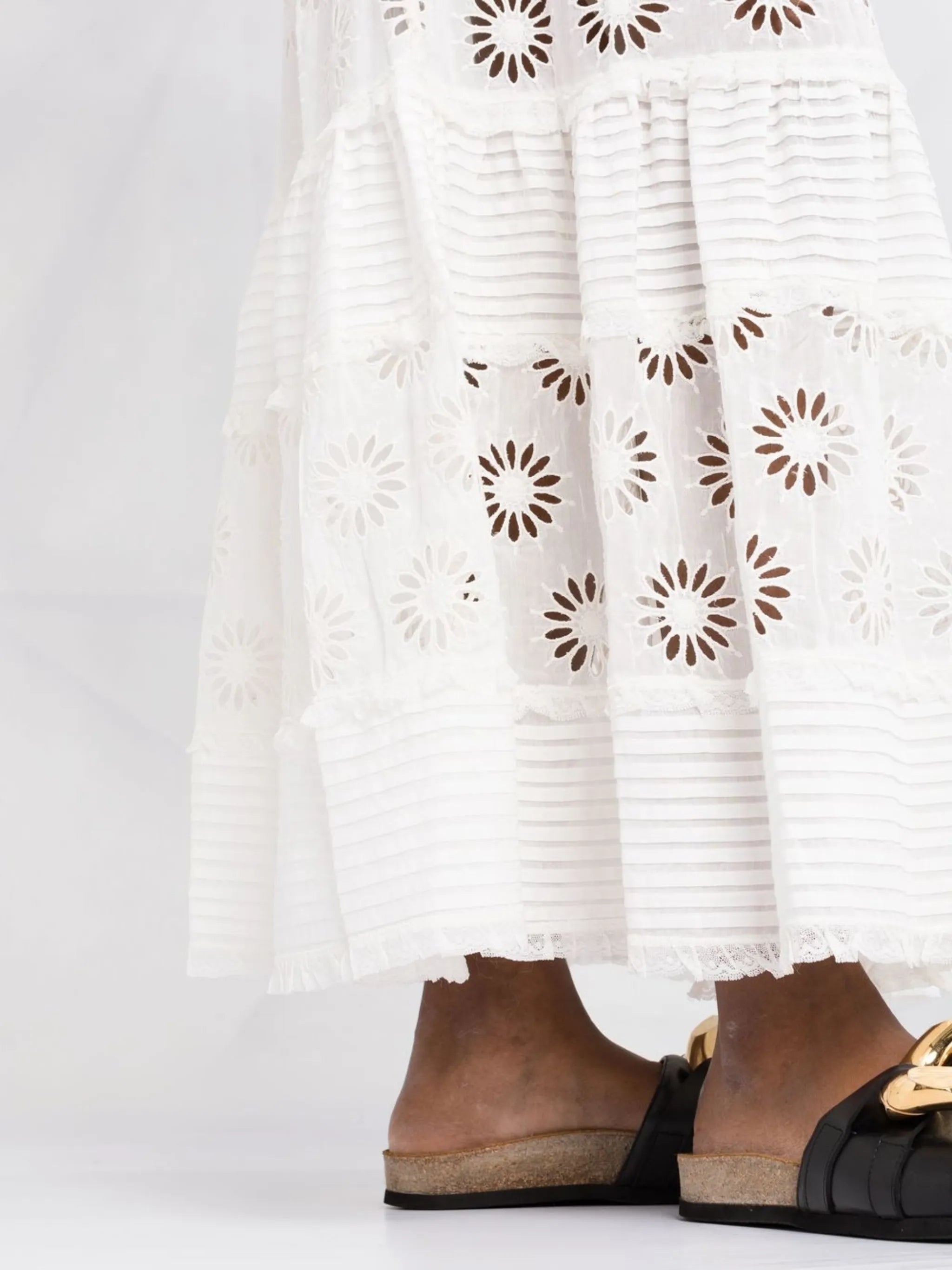 embroidered V-neck dress