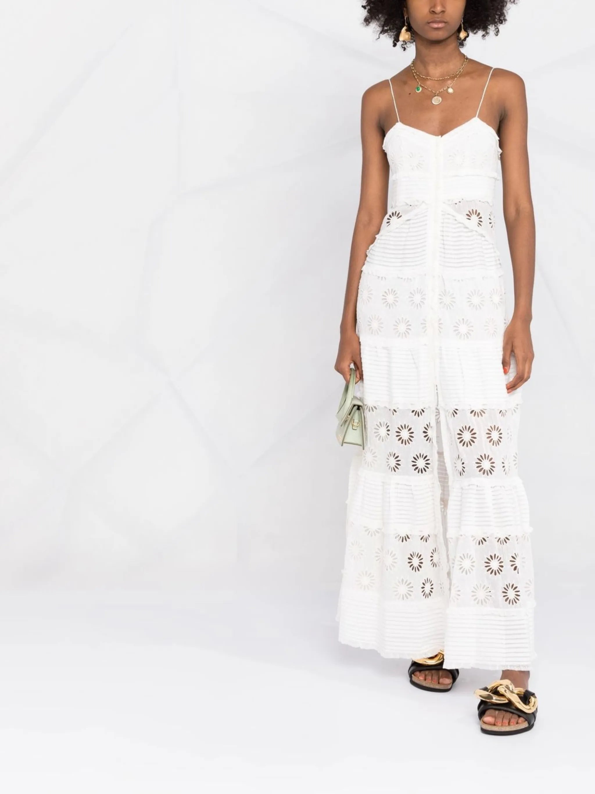 embroidered V-neck dress