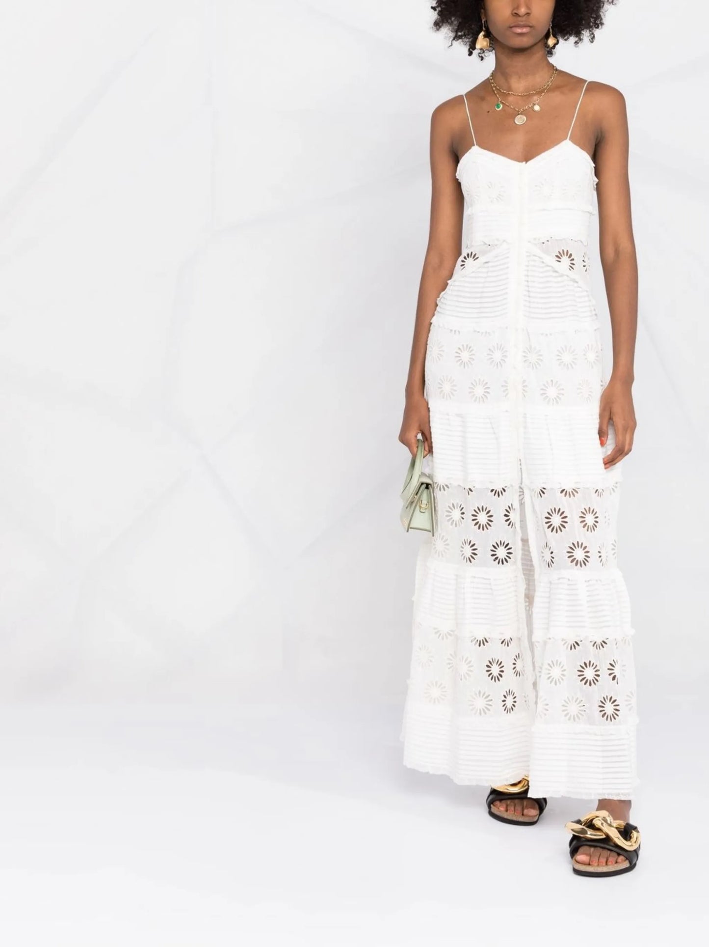 embroidered V-neck dress