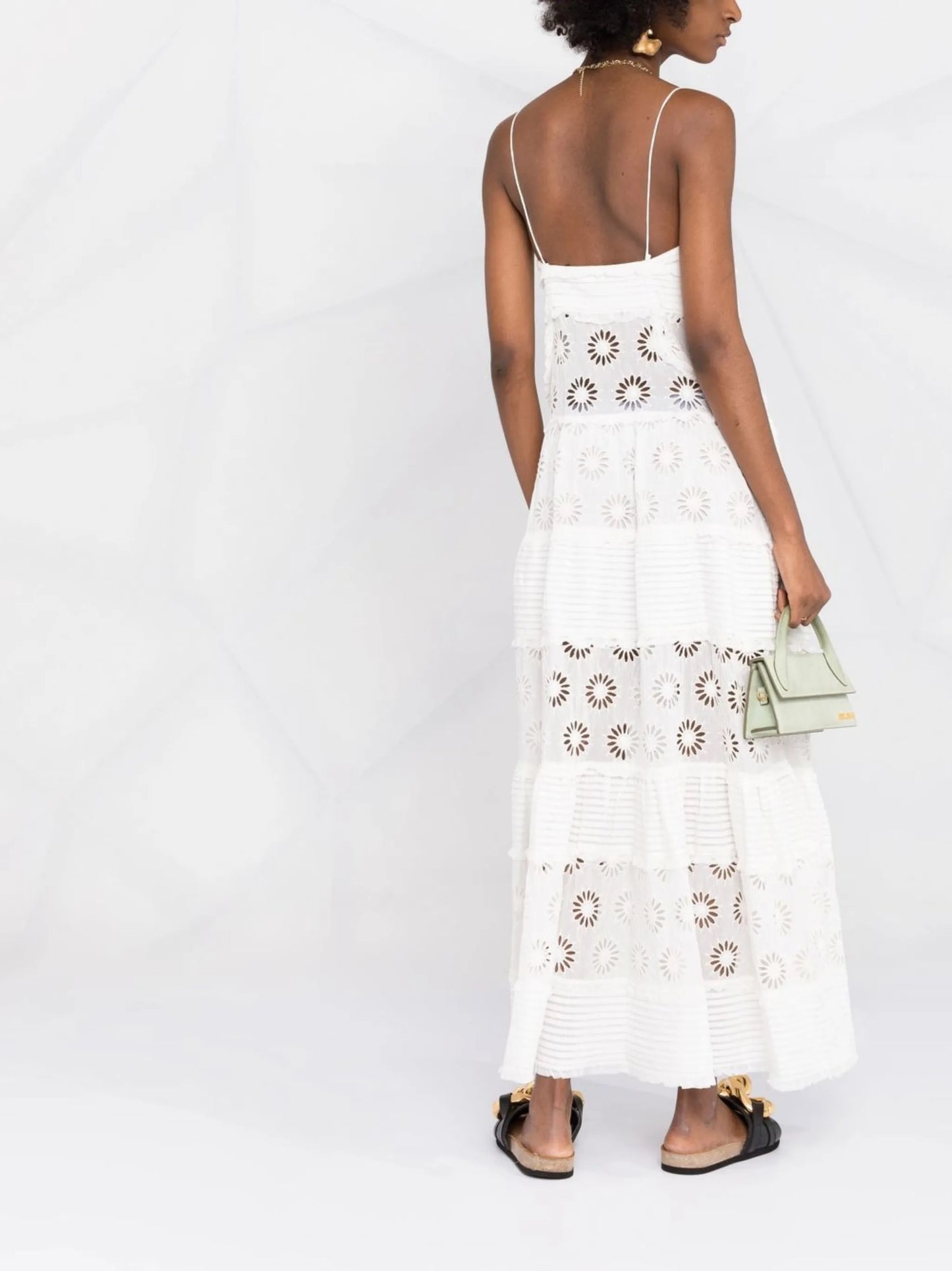embroidered V-neck dress