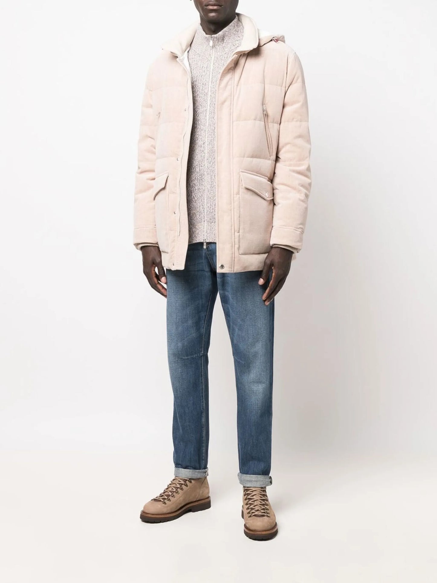 detachable-hood padded jacket