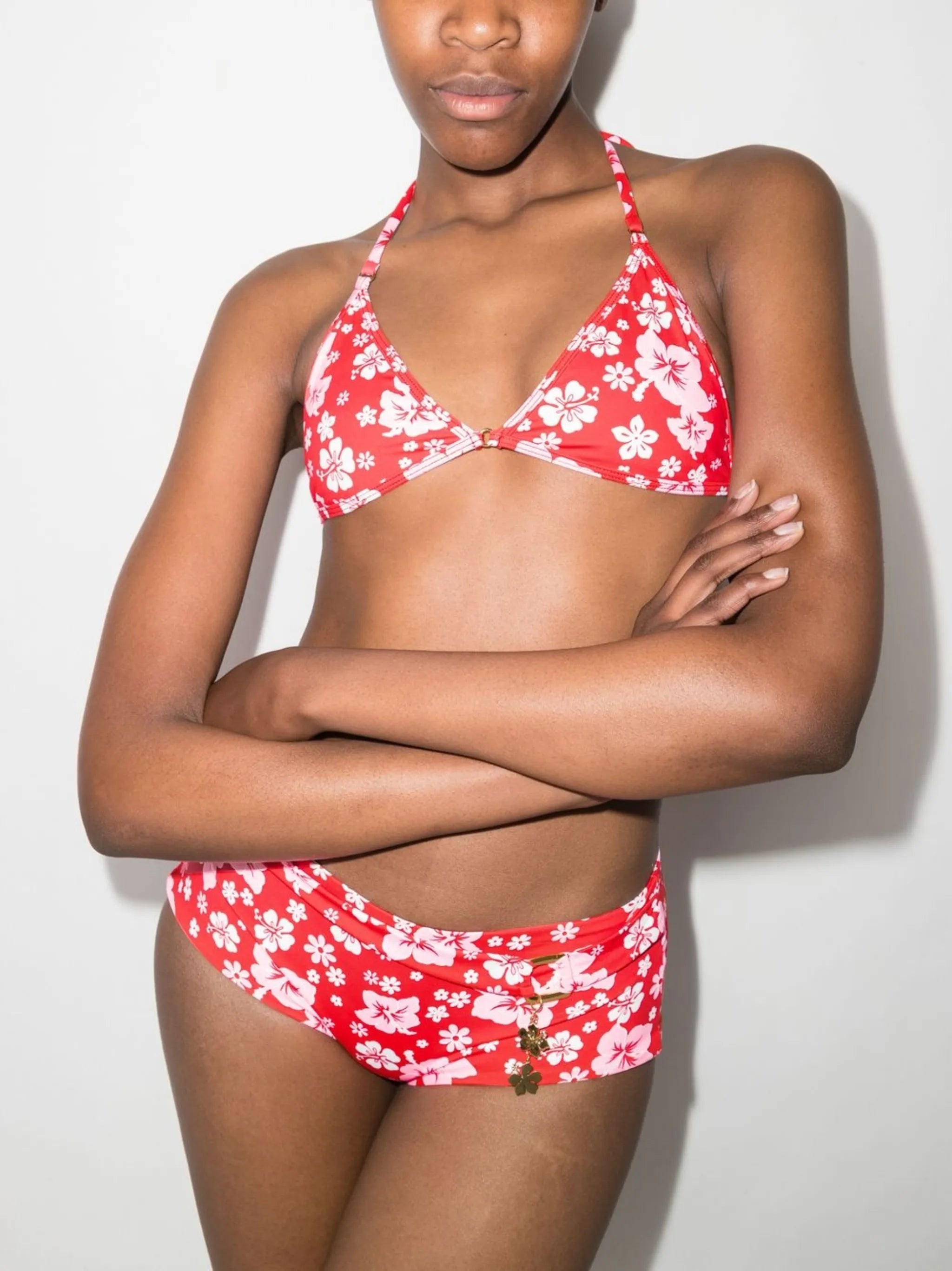 Ivy floral triangle bikini top