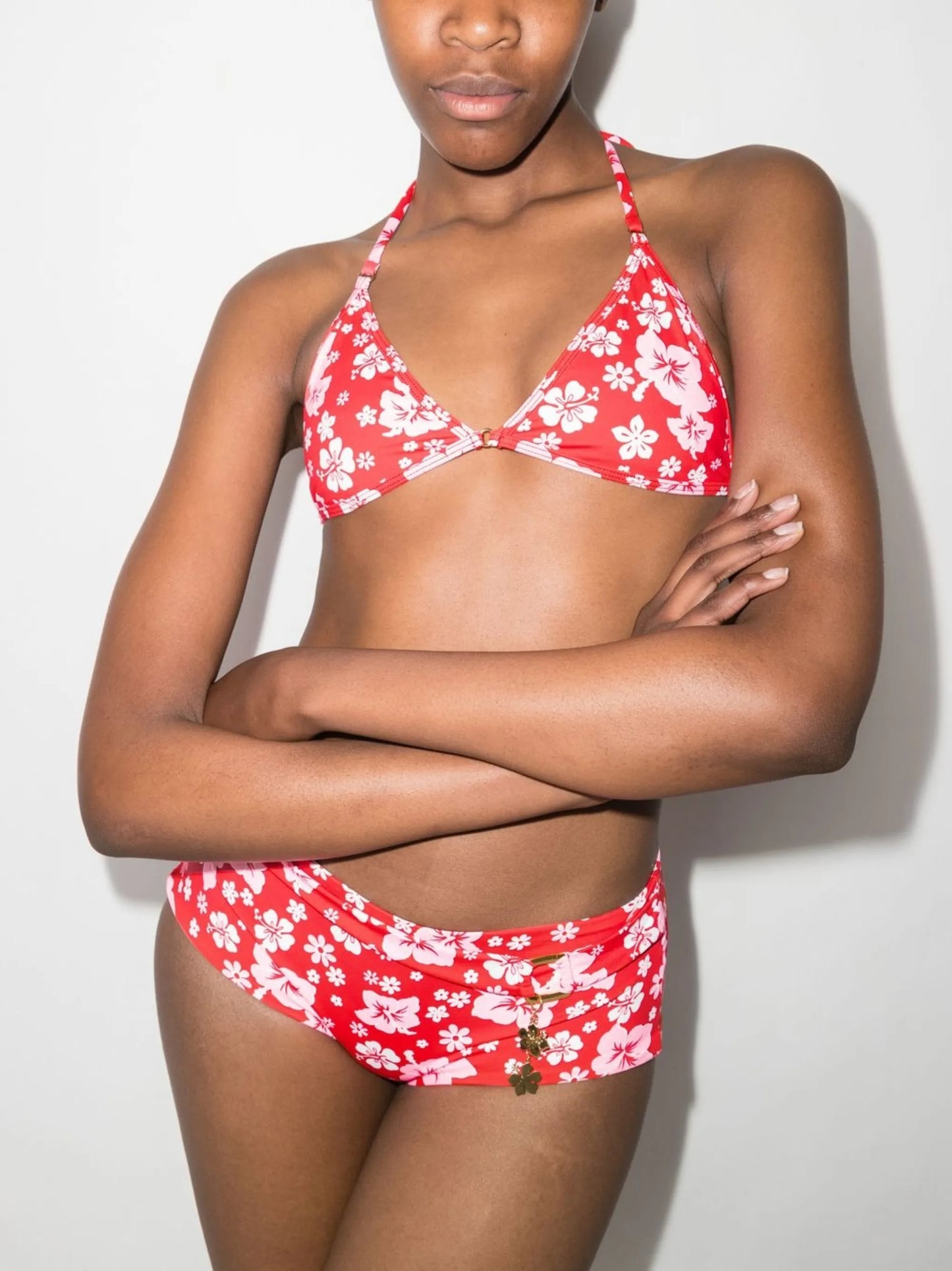 Ivy floral triangle bikini top