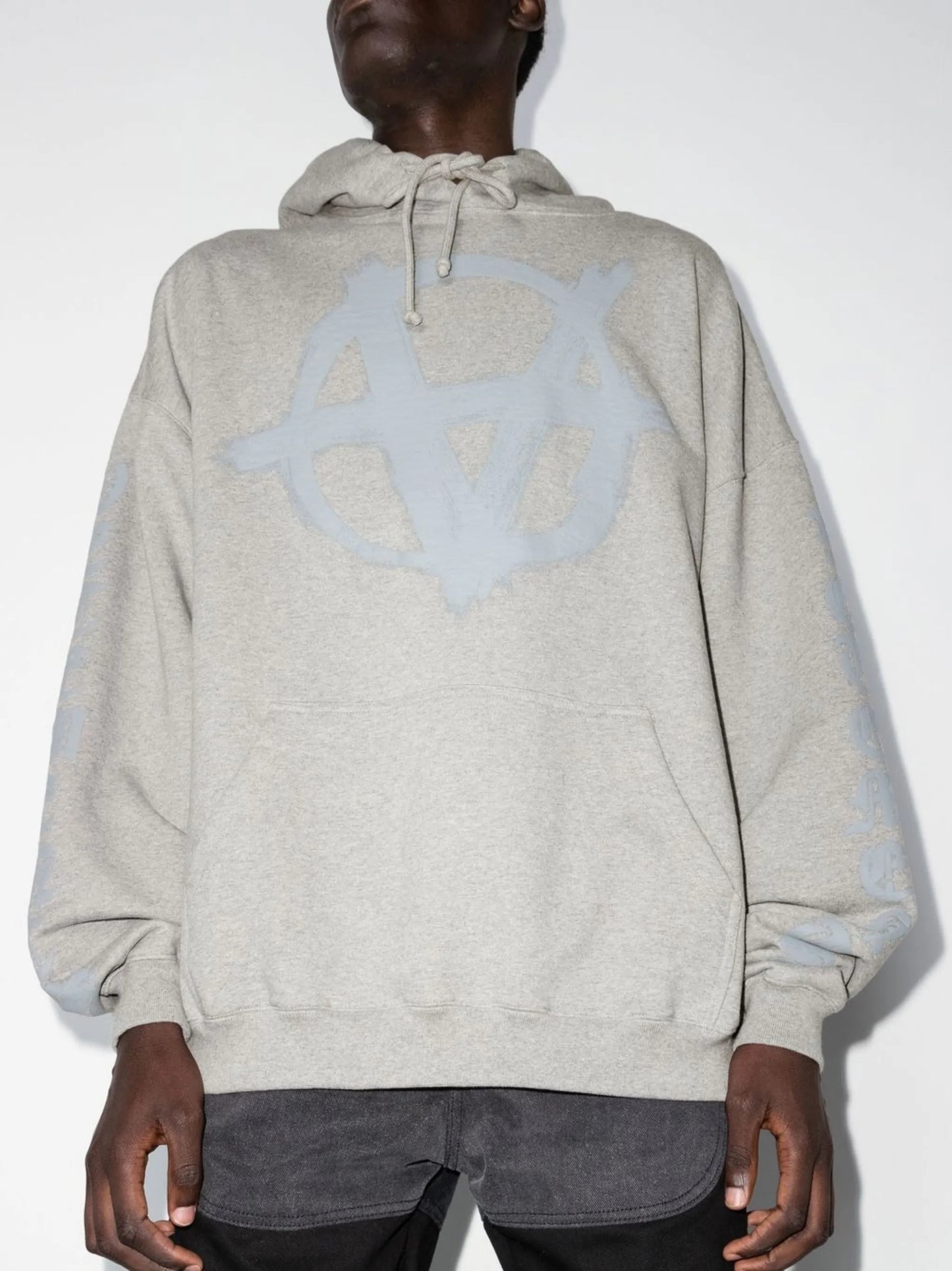 motif-print oversized hoodie