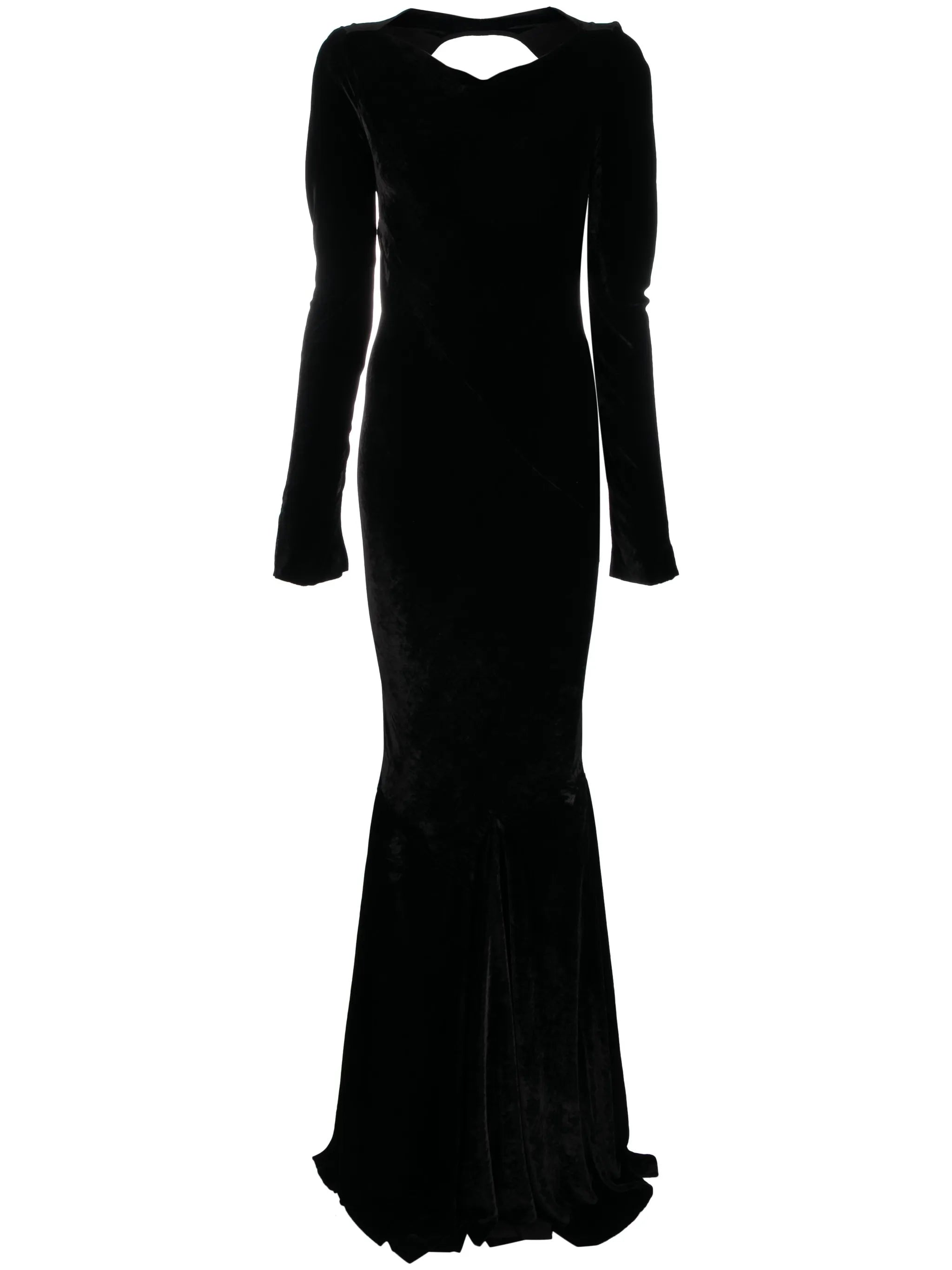 velvet-effect long dress