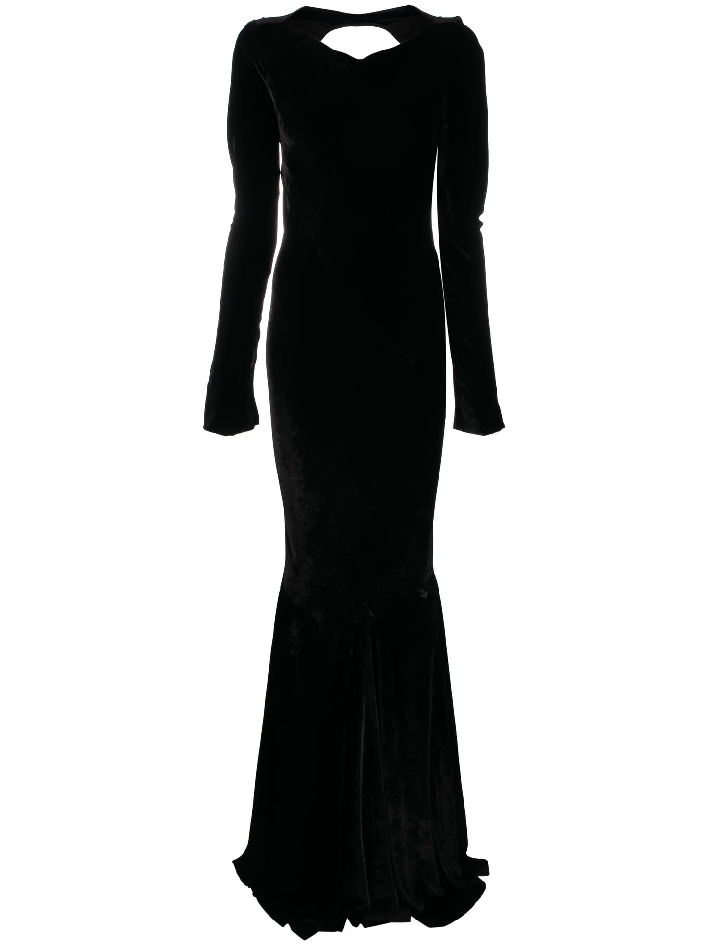 velvet-effect long dress