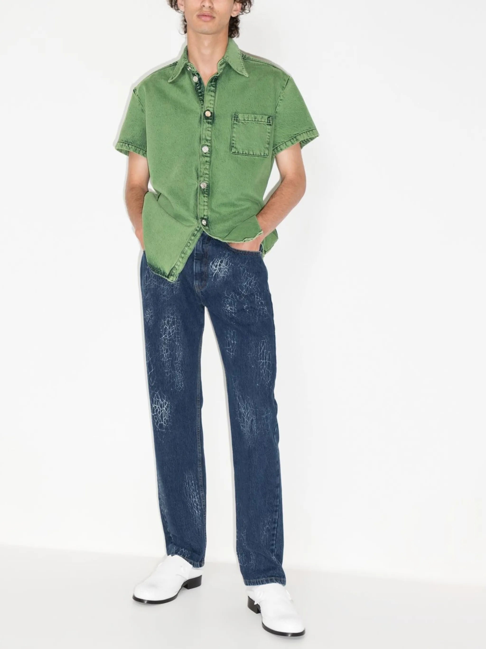 Ushi printed straight-leg jeans