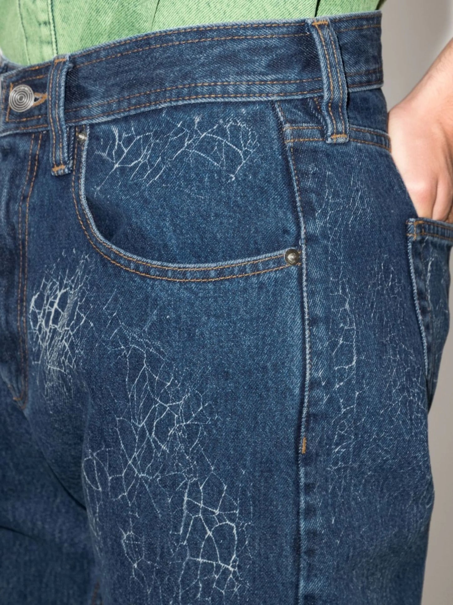 Ushi printed straight-leg jeans