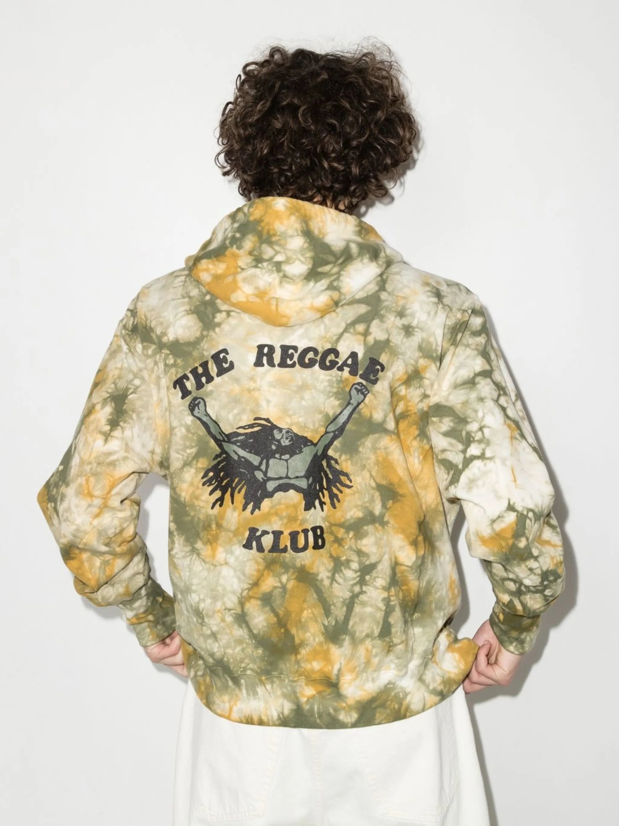 tie-dye print zipped hoodie