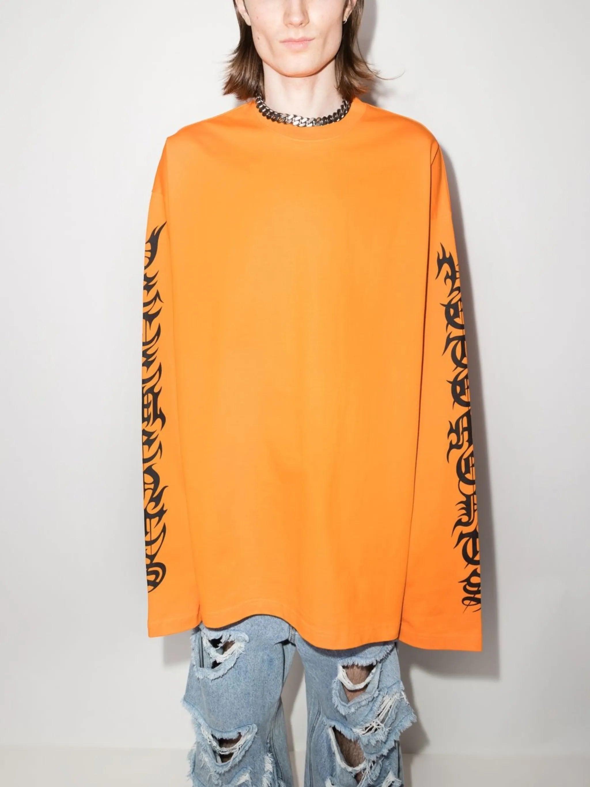 printed sleeve long-sleeve T-shirt