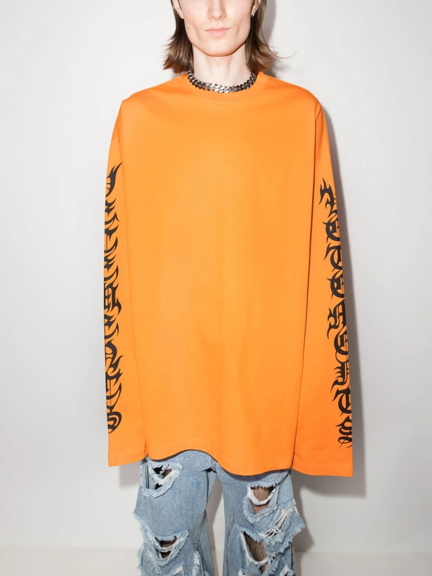 printed sleeve long-sleeve T-shirt
