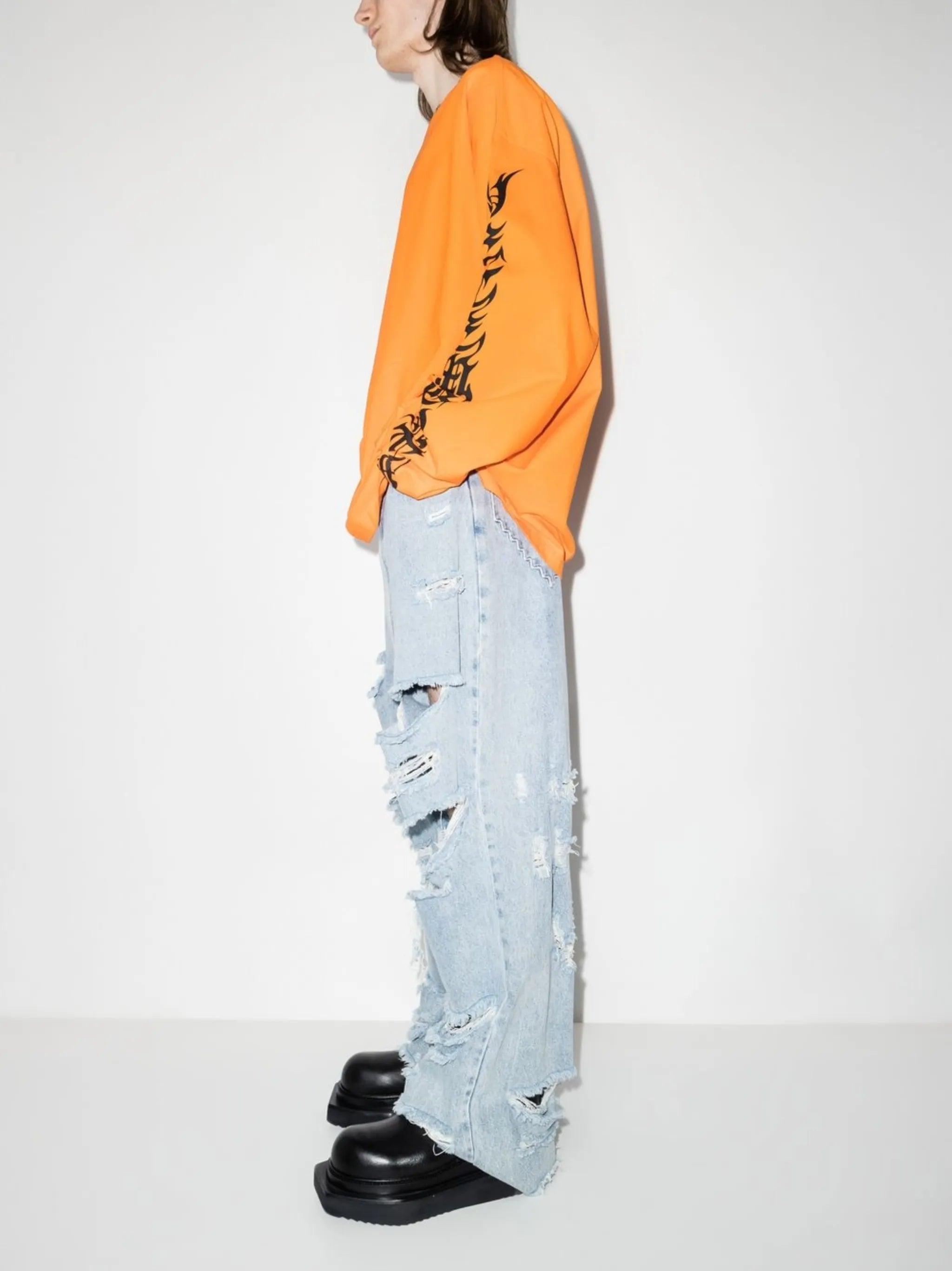 printed sleeve long-sleeve T-shirt