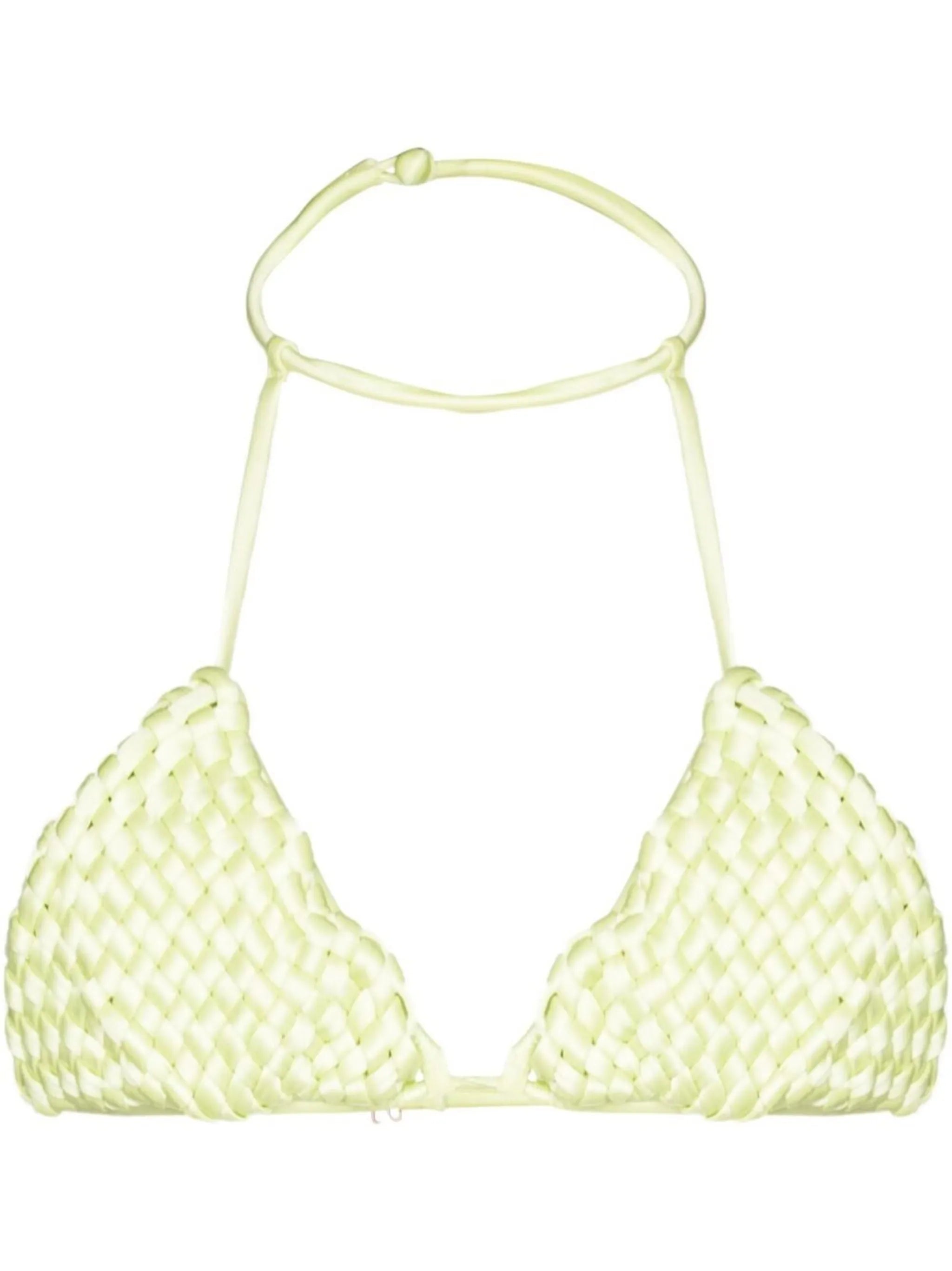 woven triangle bikini top