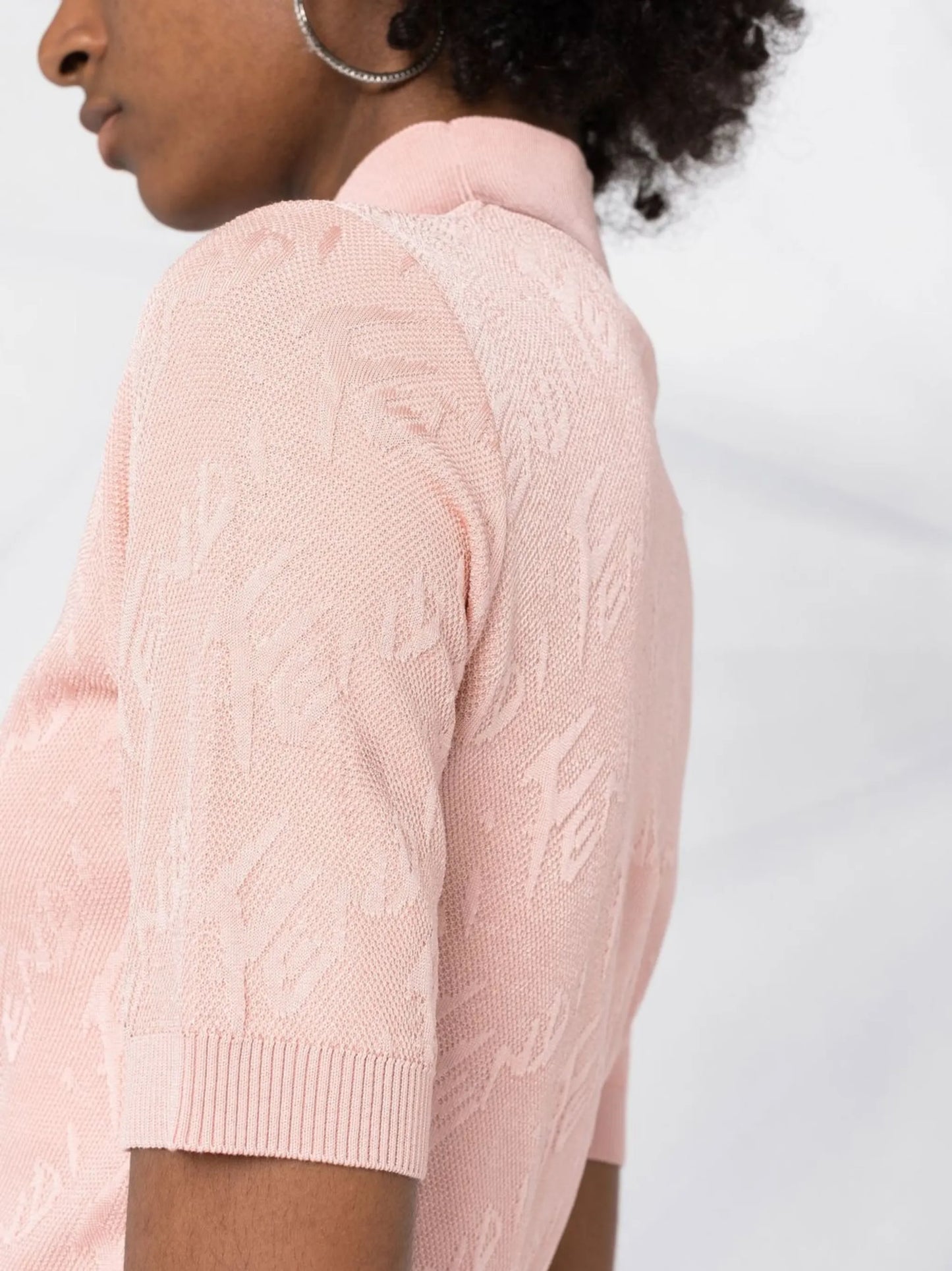 jacquard cropped knitted top