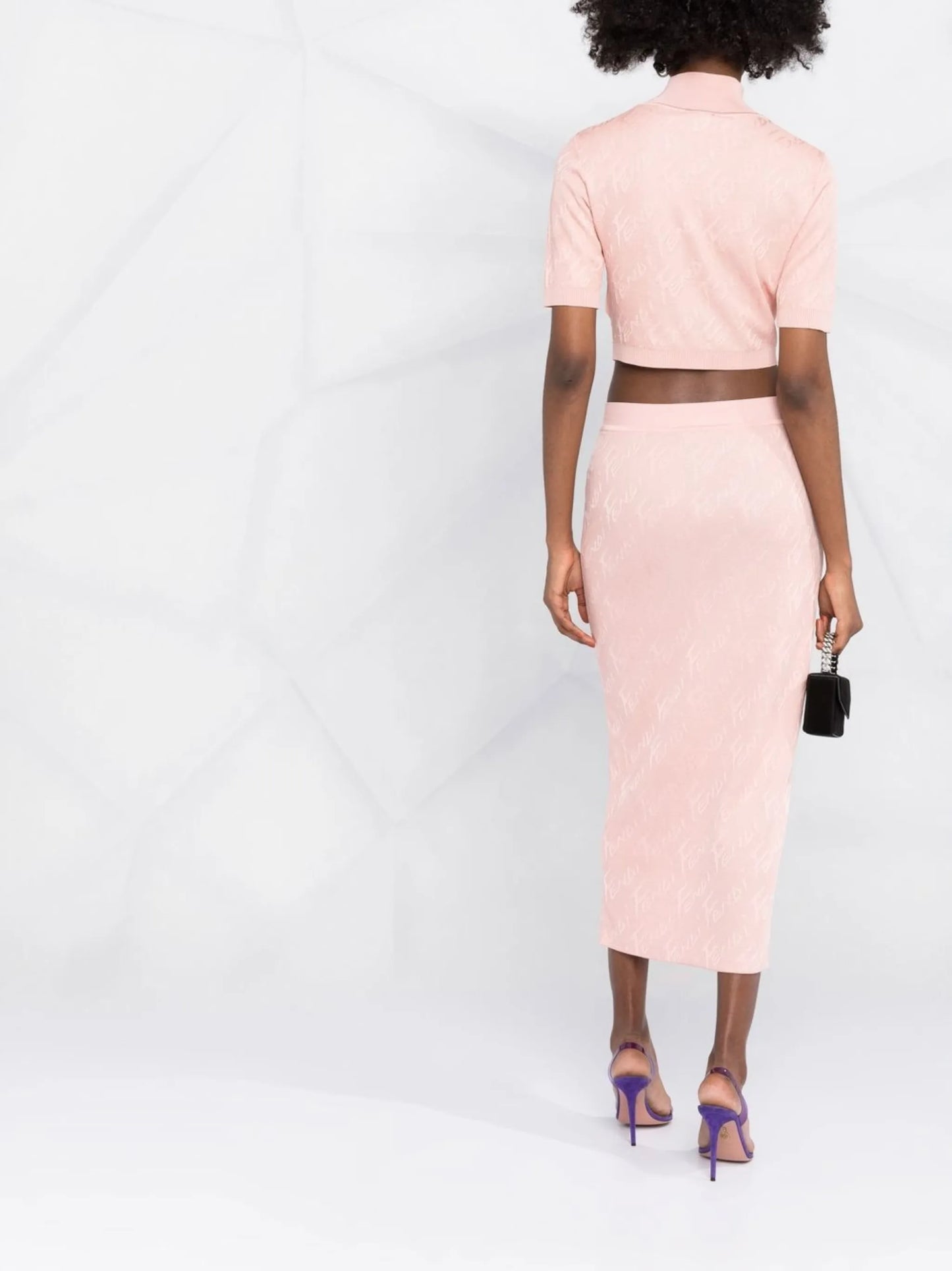 jacquard cropped knitted top