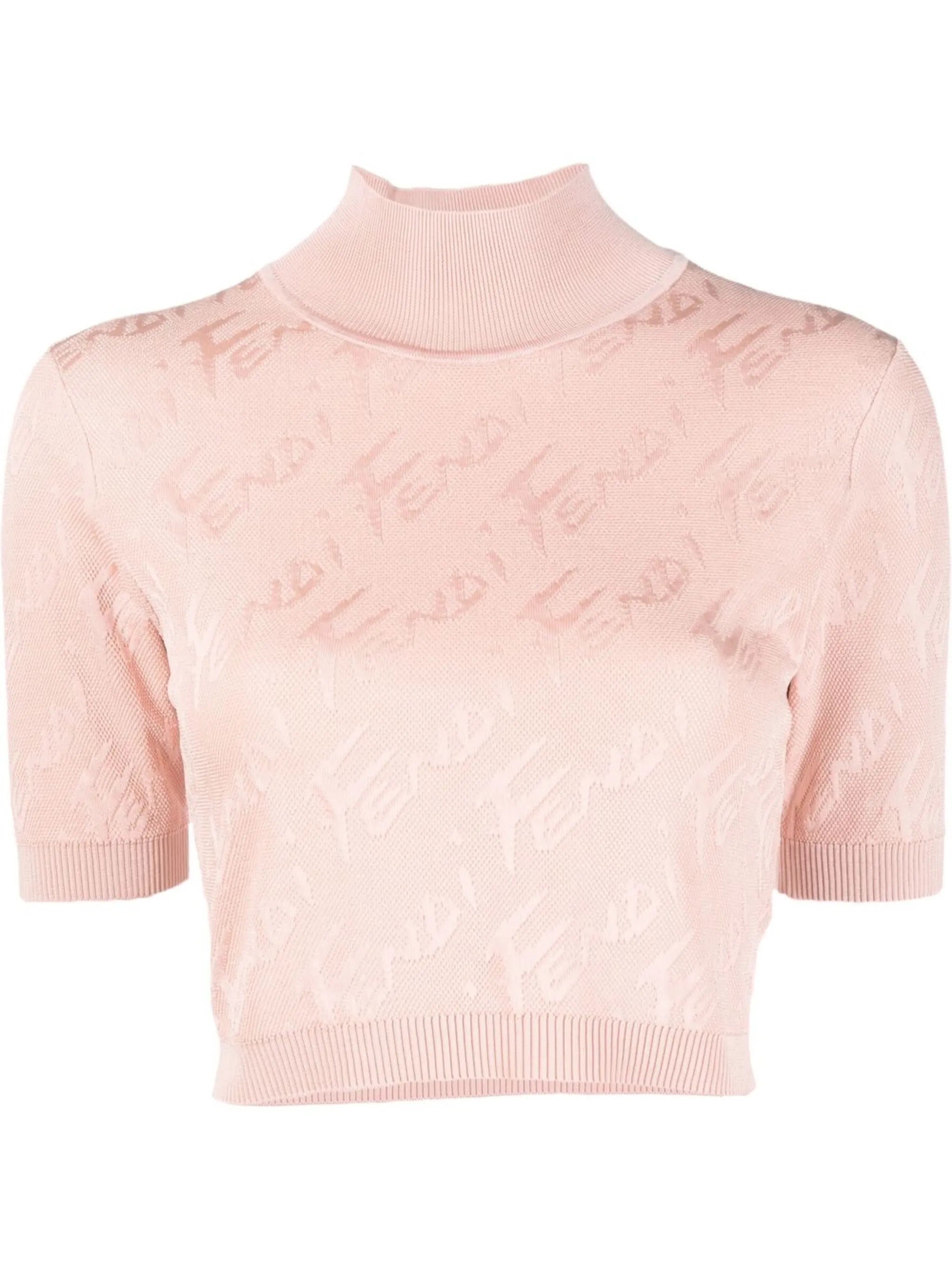 jacquard cropped knitted top