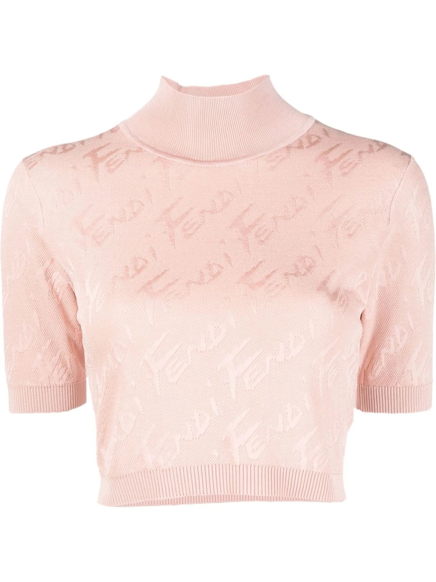 jacquard cropped knitted top