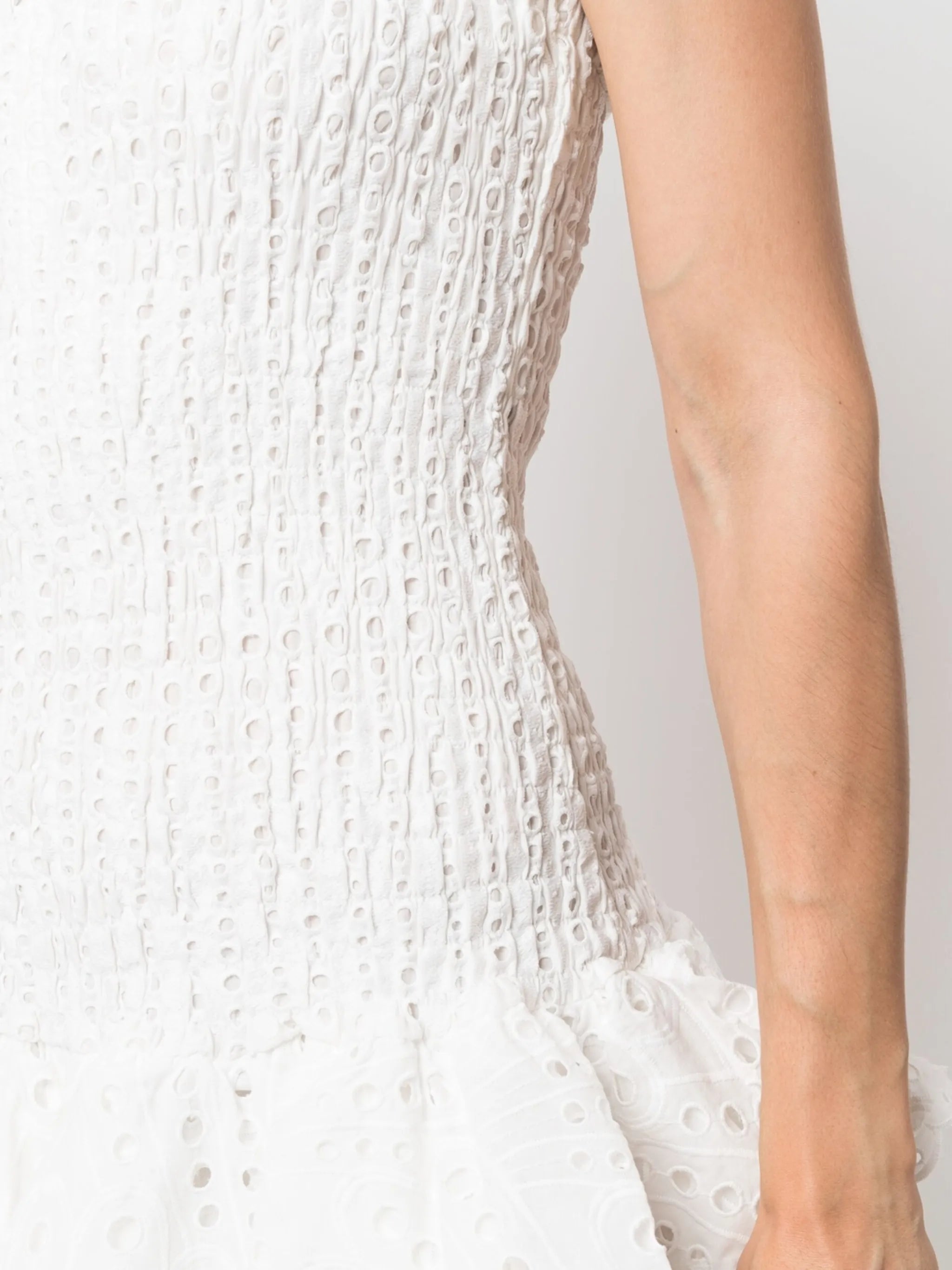 broderie-anglais halterneck mini dress