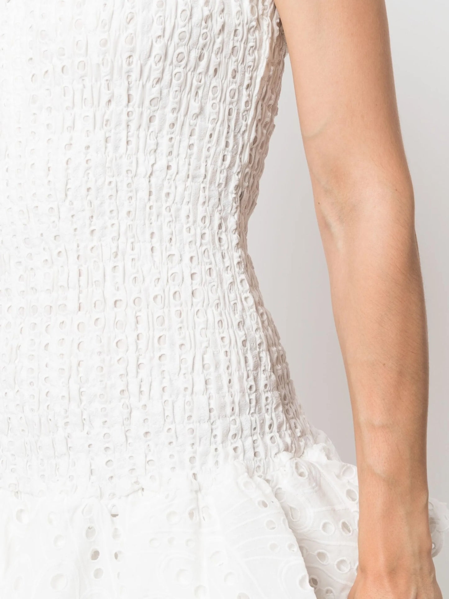 broderie-anglais halterneck mini dress