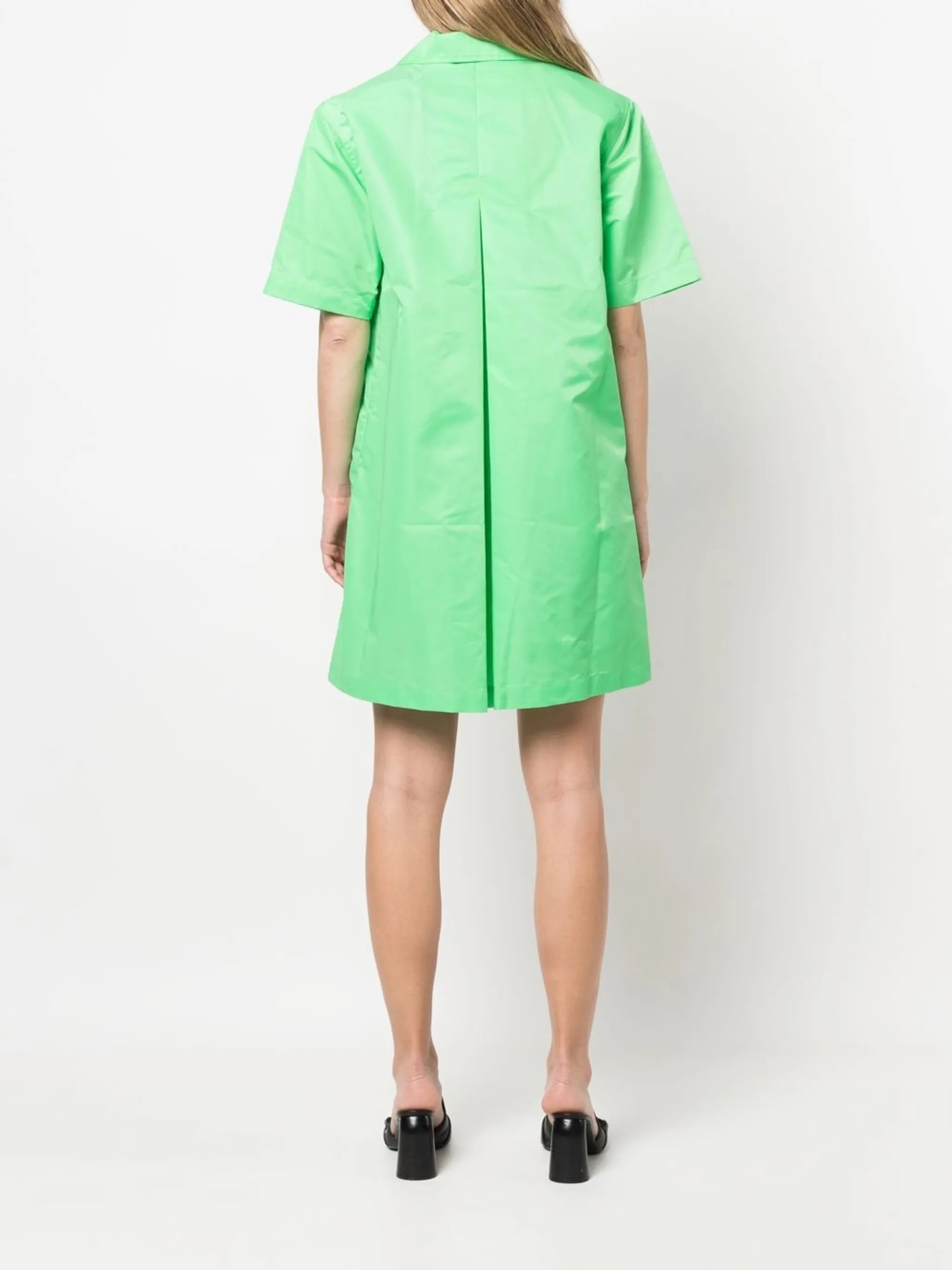 short-sleeve flared shirt dress