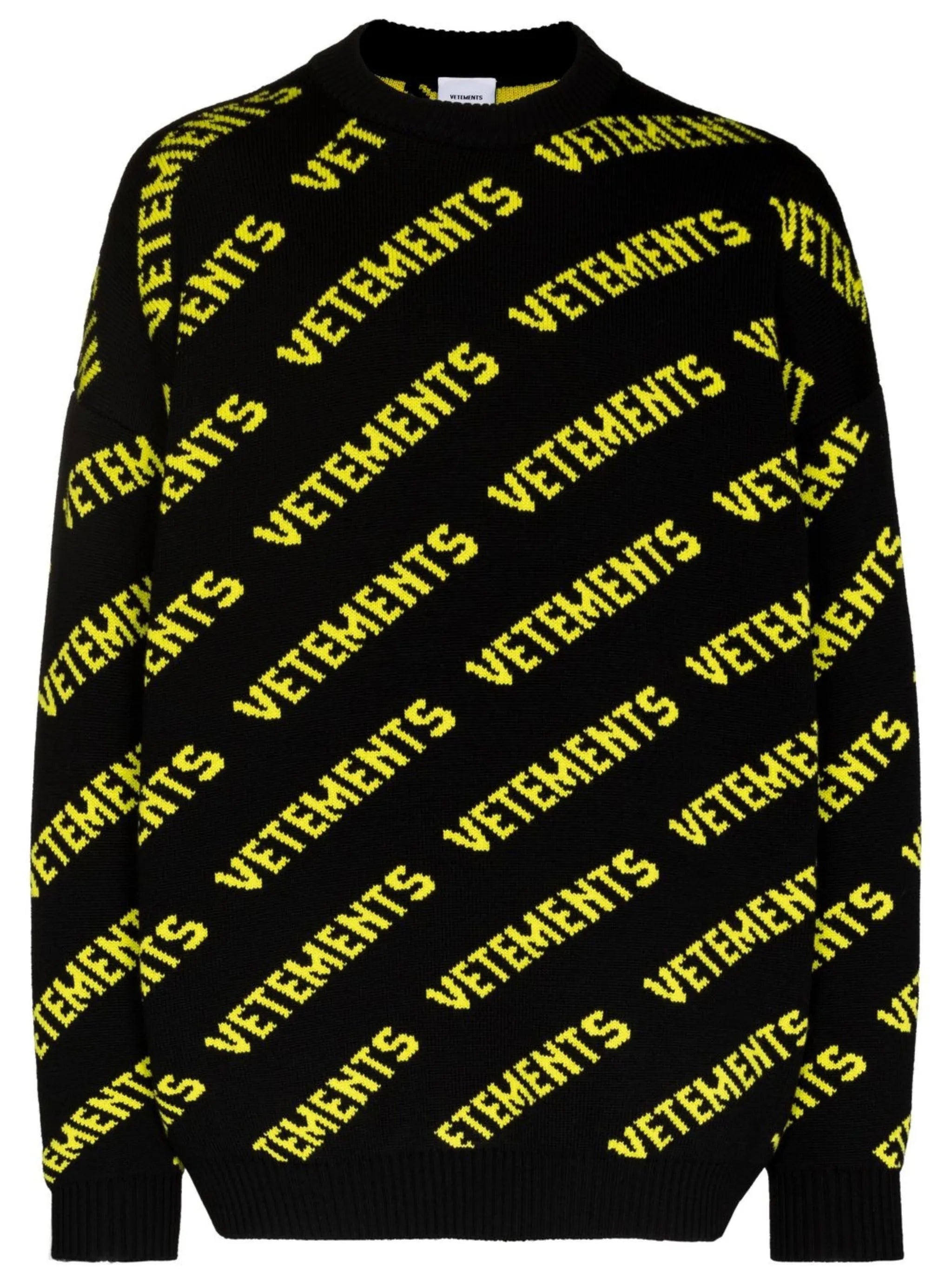 logo intarsia crew neck jumper