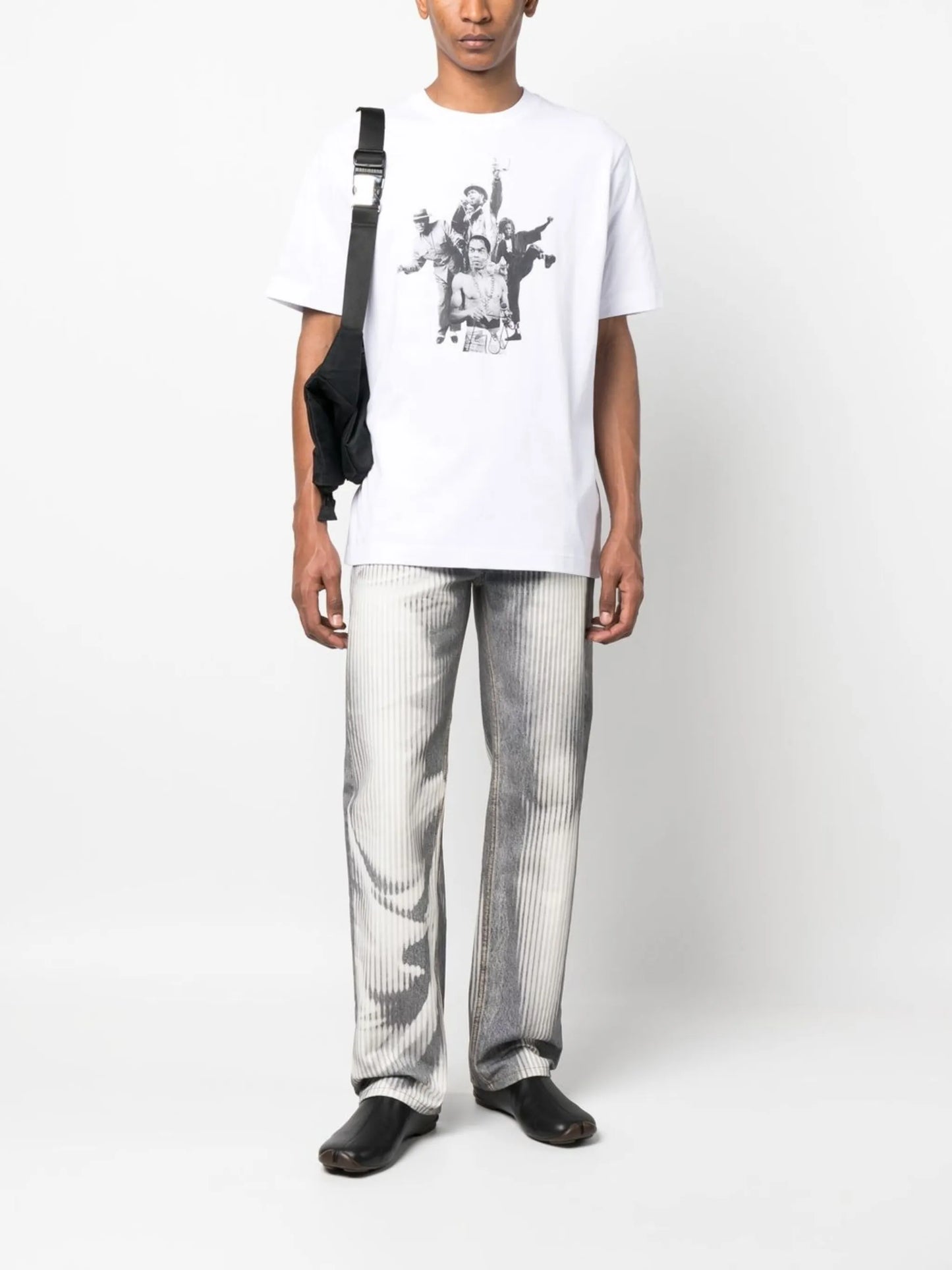 collage-print organic cotton T-shirt