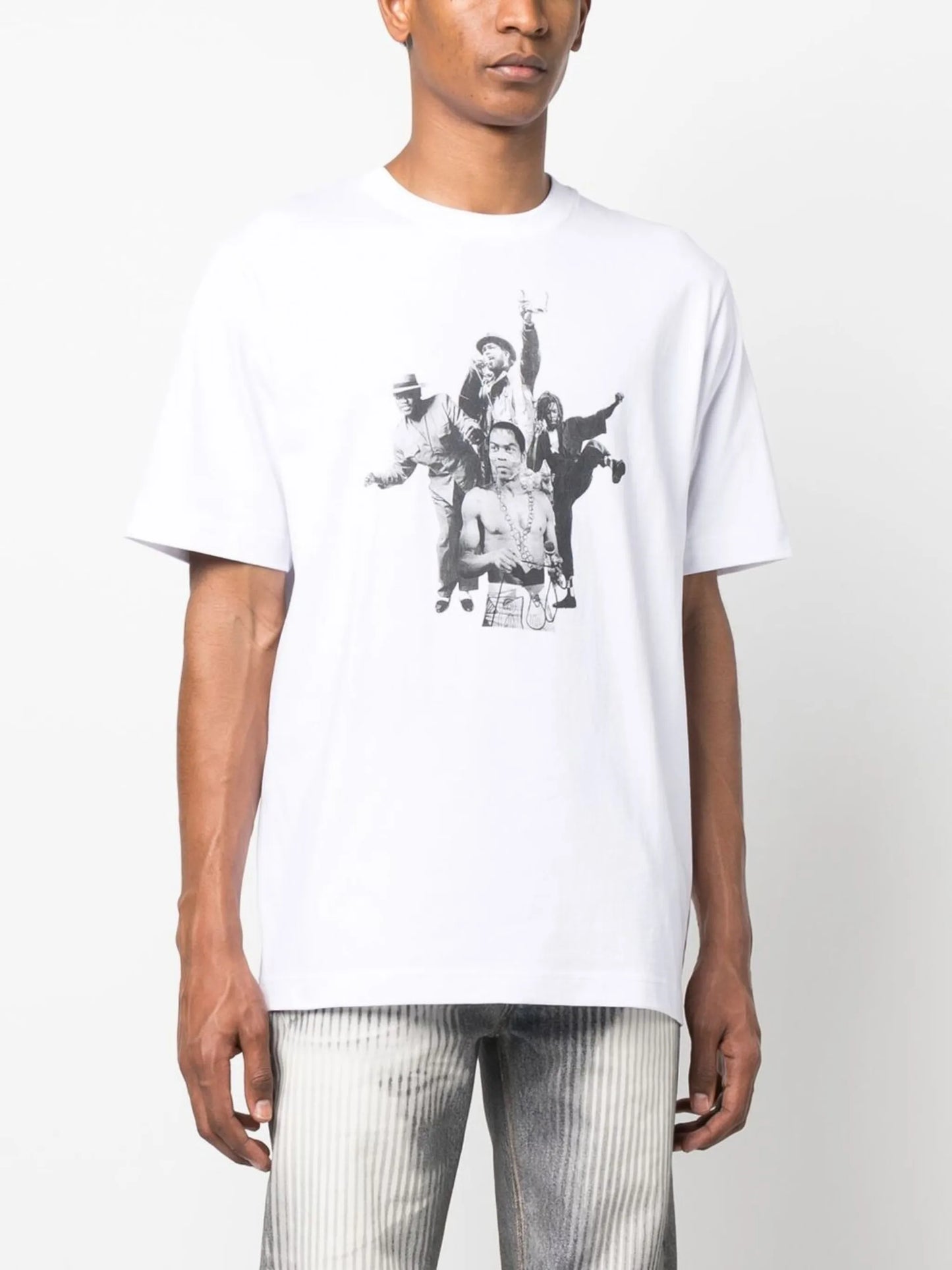 collage-print organic cotton T-shirt