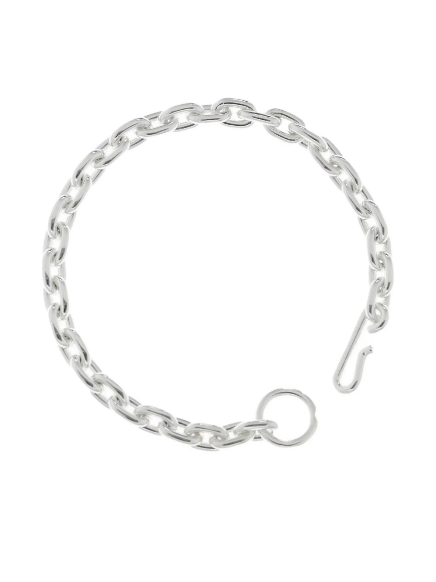 silver chain-link bracelet