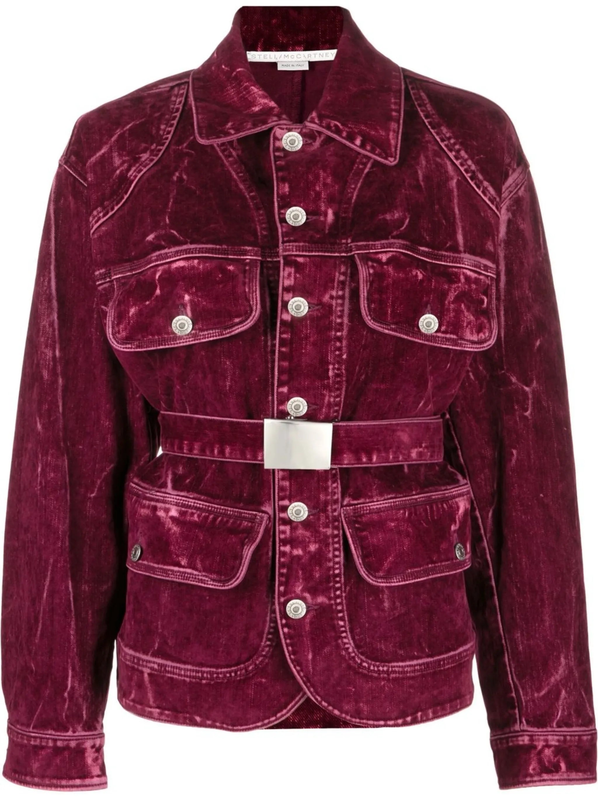 flocked velvet belted jacket