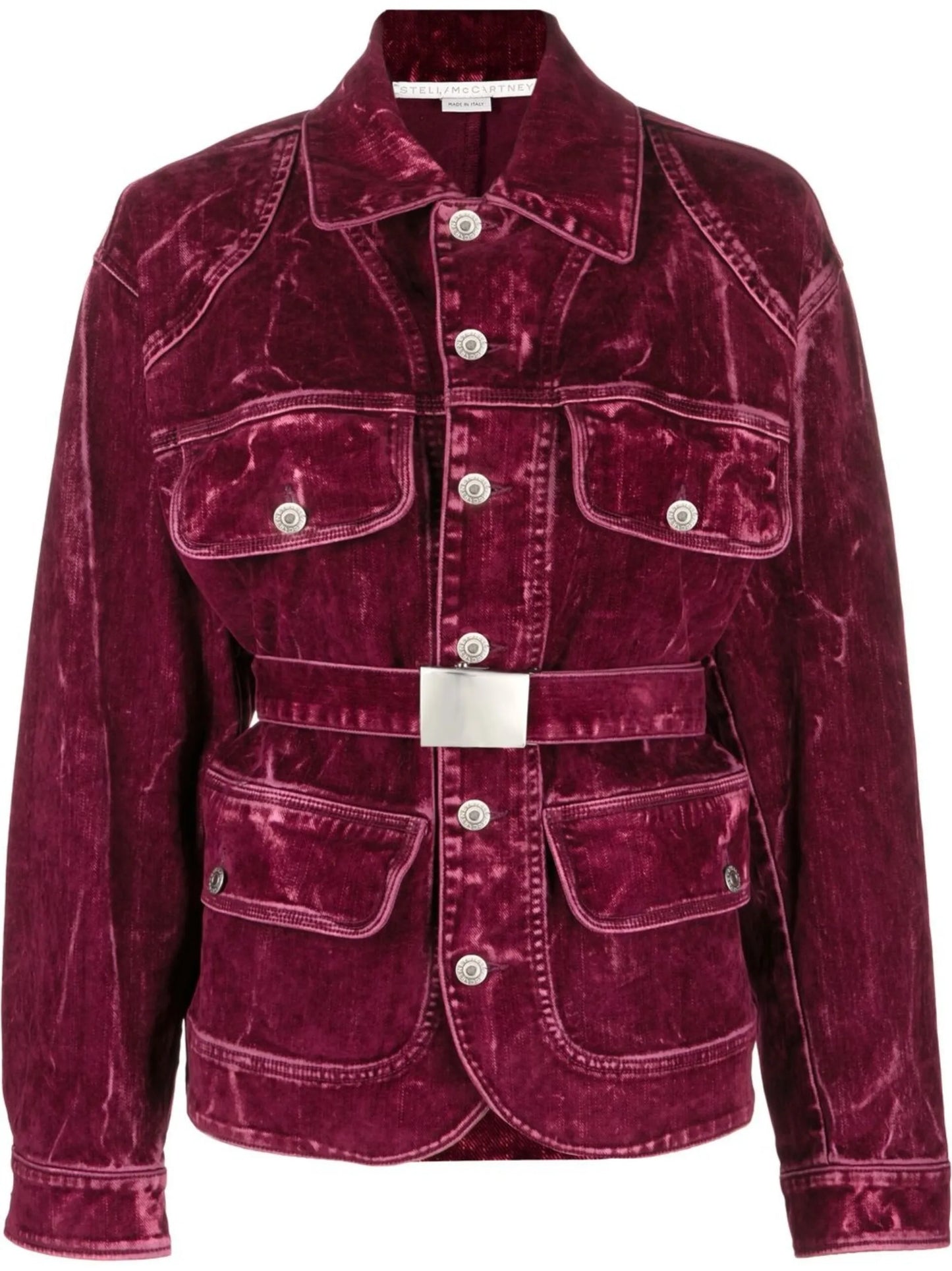 flocked velvet belted jacket