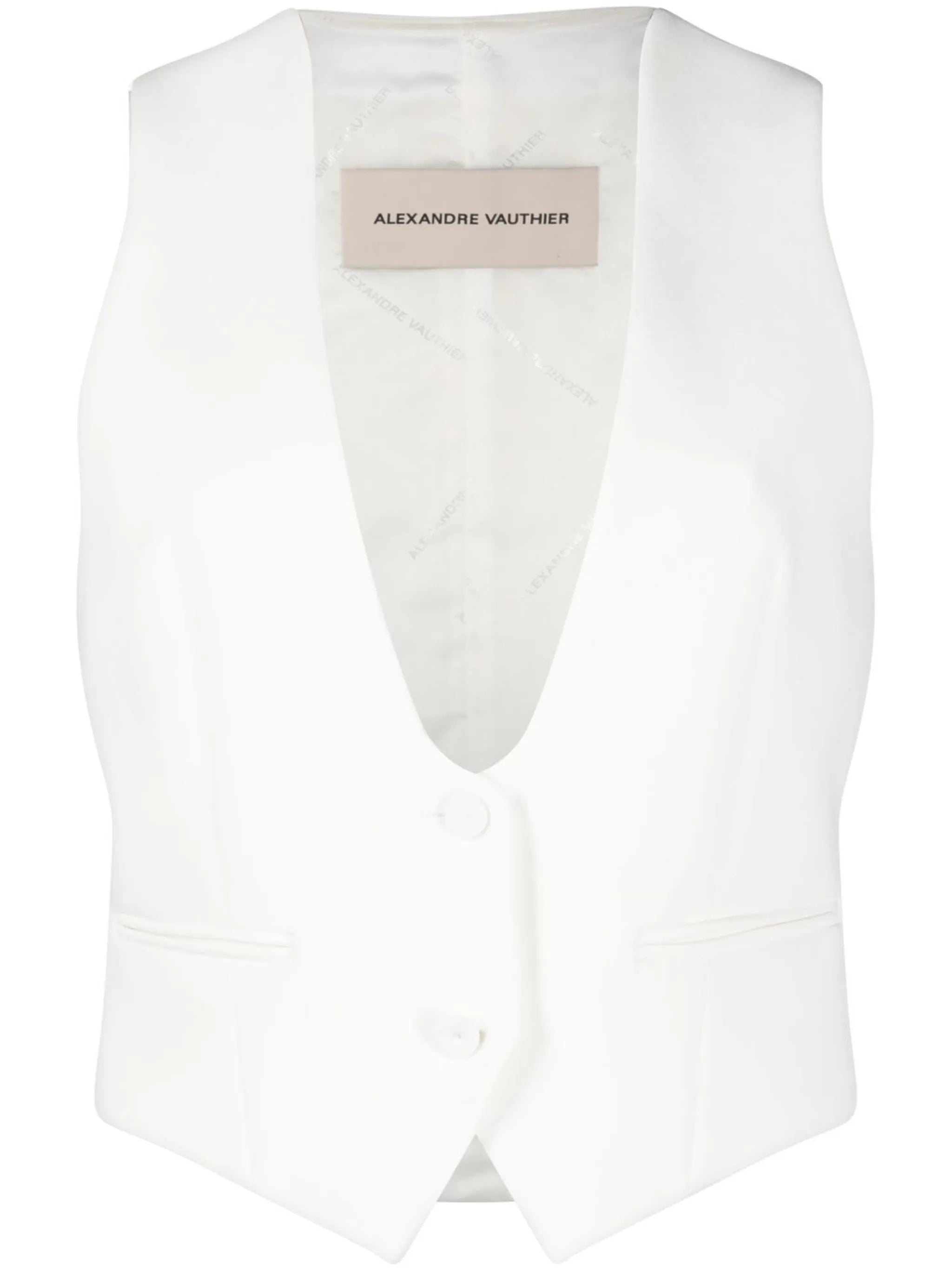 tailored button-fastening vest