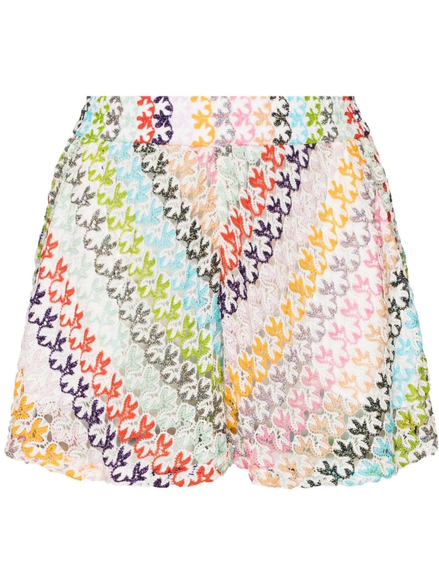 elasticated knitted lurex shorts
