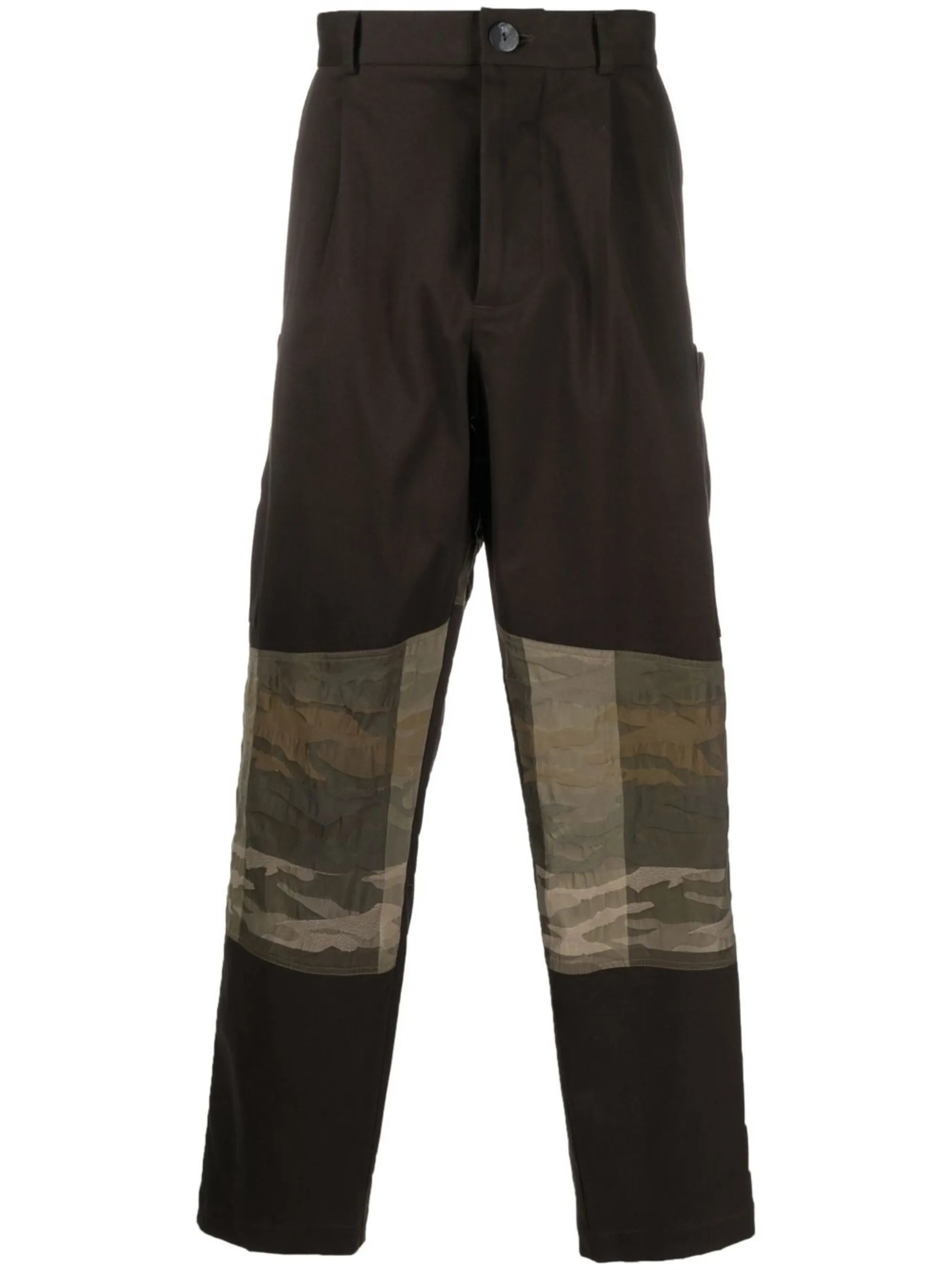 contrasting-panel detail trousers