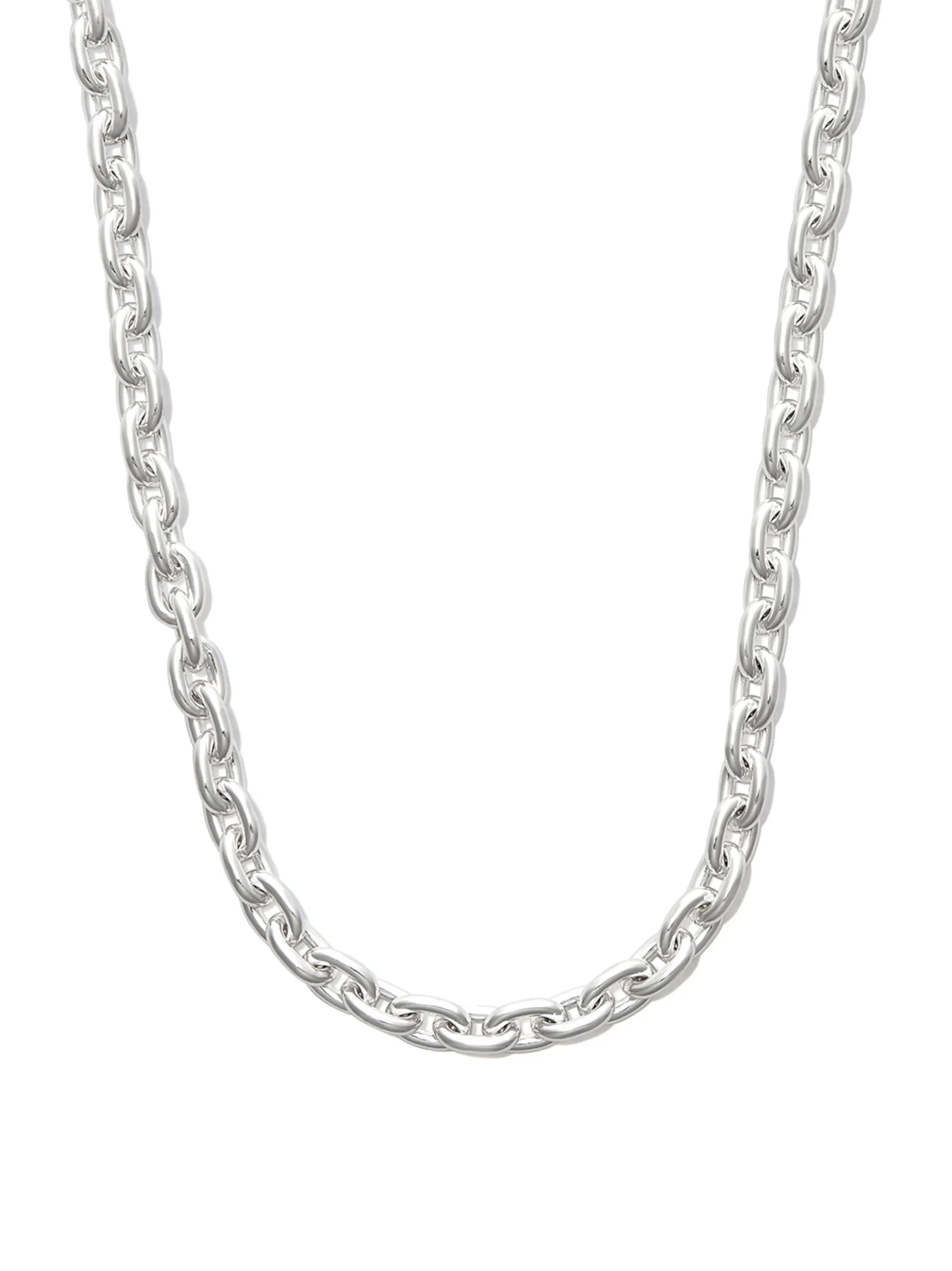 silver chain-link necklace