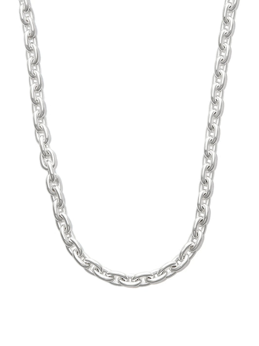 silver chain-link necklace