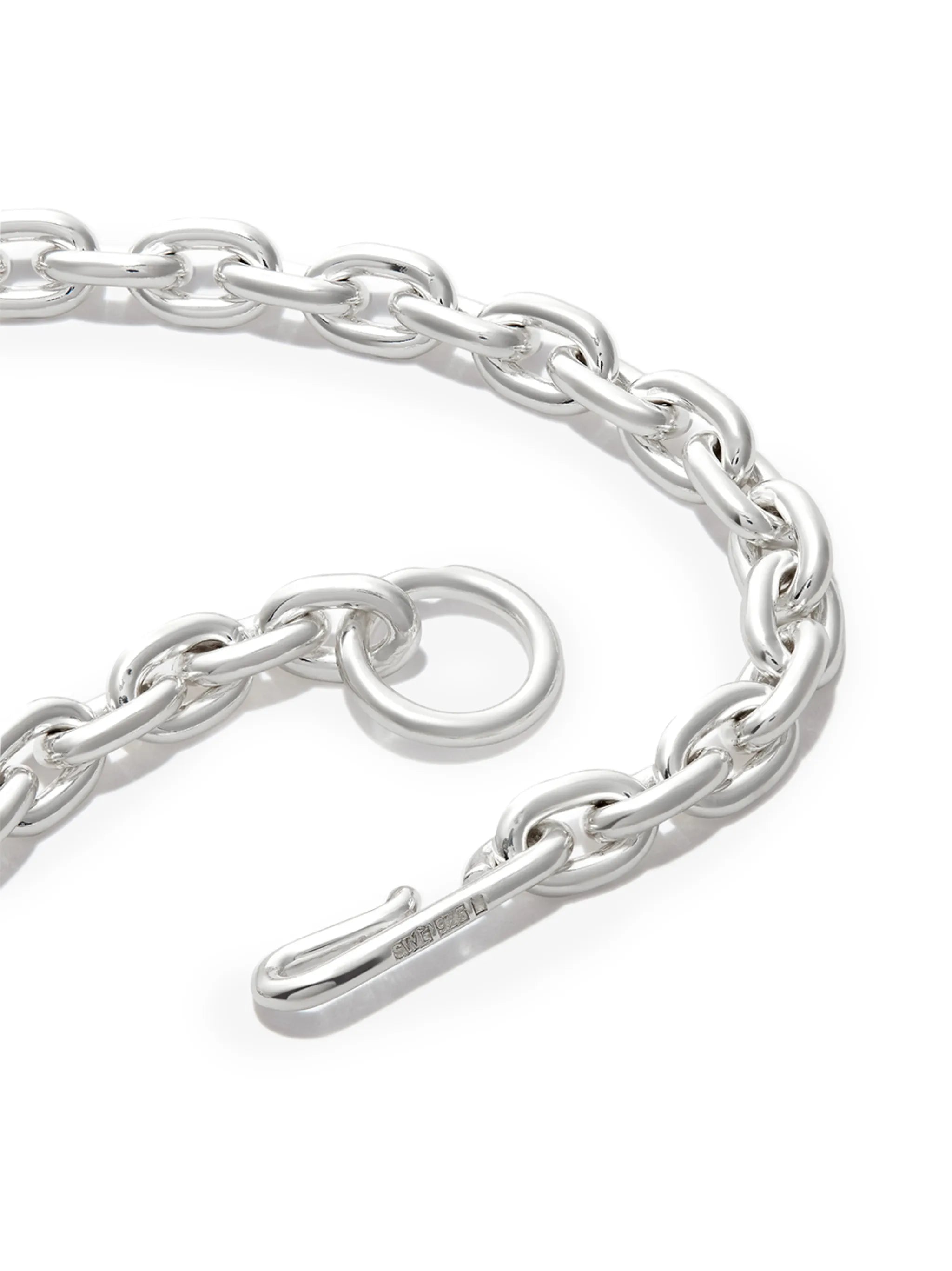 silver chain-link necklace