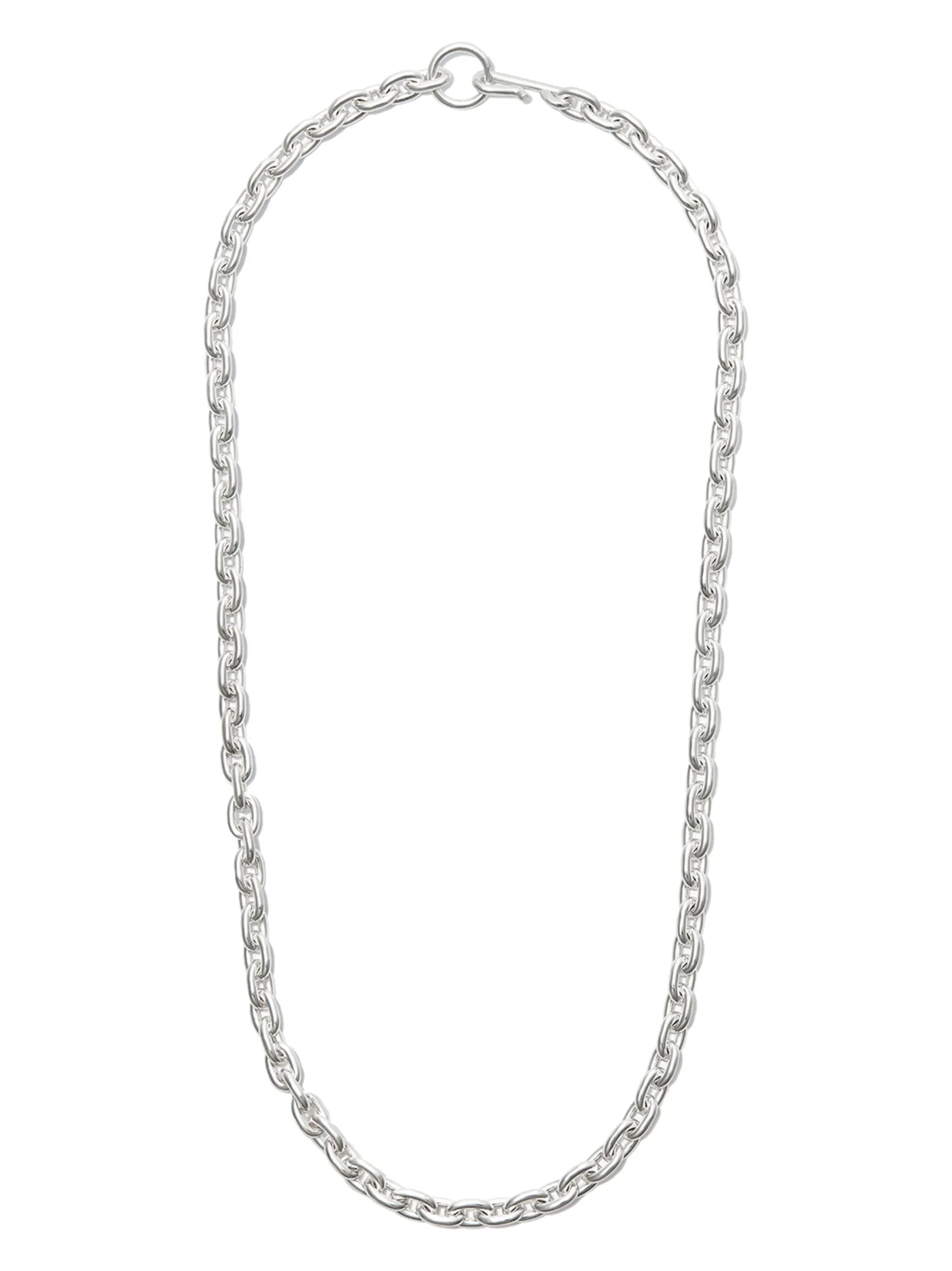 silver chain-link necklace